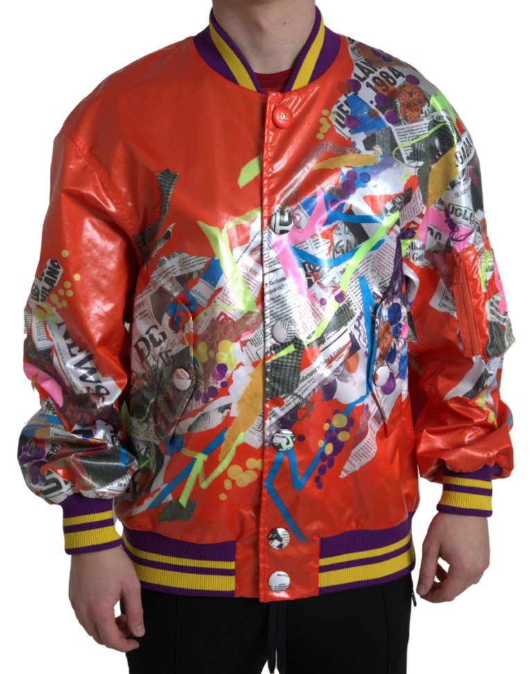 Jachetă bomber elegantă portocalie Dolce &amp; Gabbana - Îmbrăcăminte de lux pentru bărbați