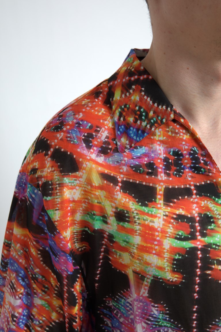 Mehrfarbiges Baumwoll-Poloshirt mit Luminarie-Print von Dolce &amp; Gabbana