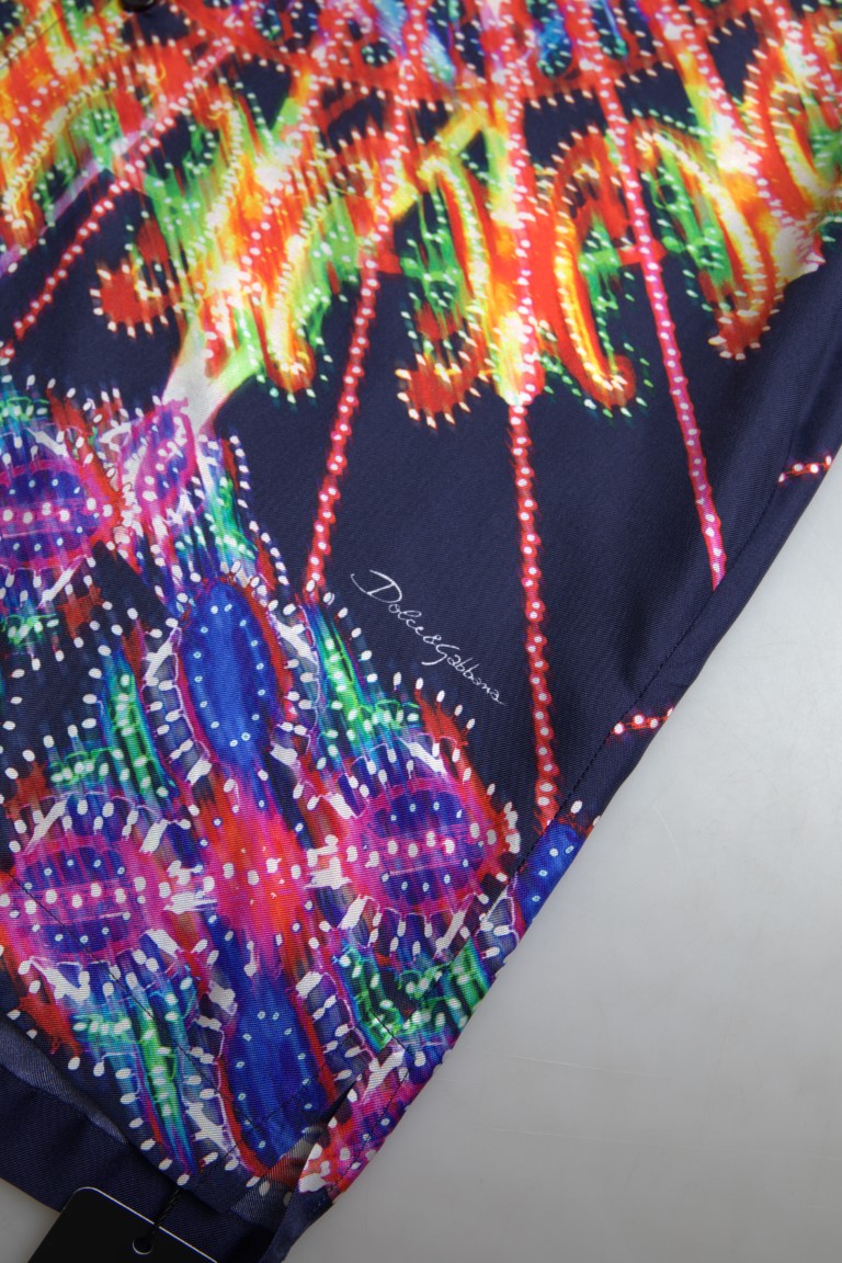 Dolce &amp; Gabbana Mehrfarbiges Button-Down-Freizeithemd aus Seide