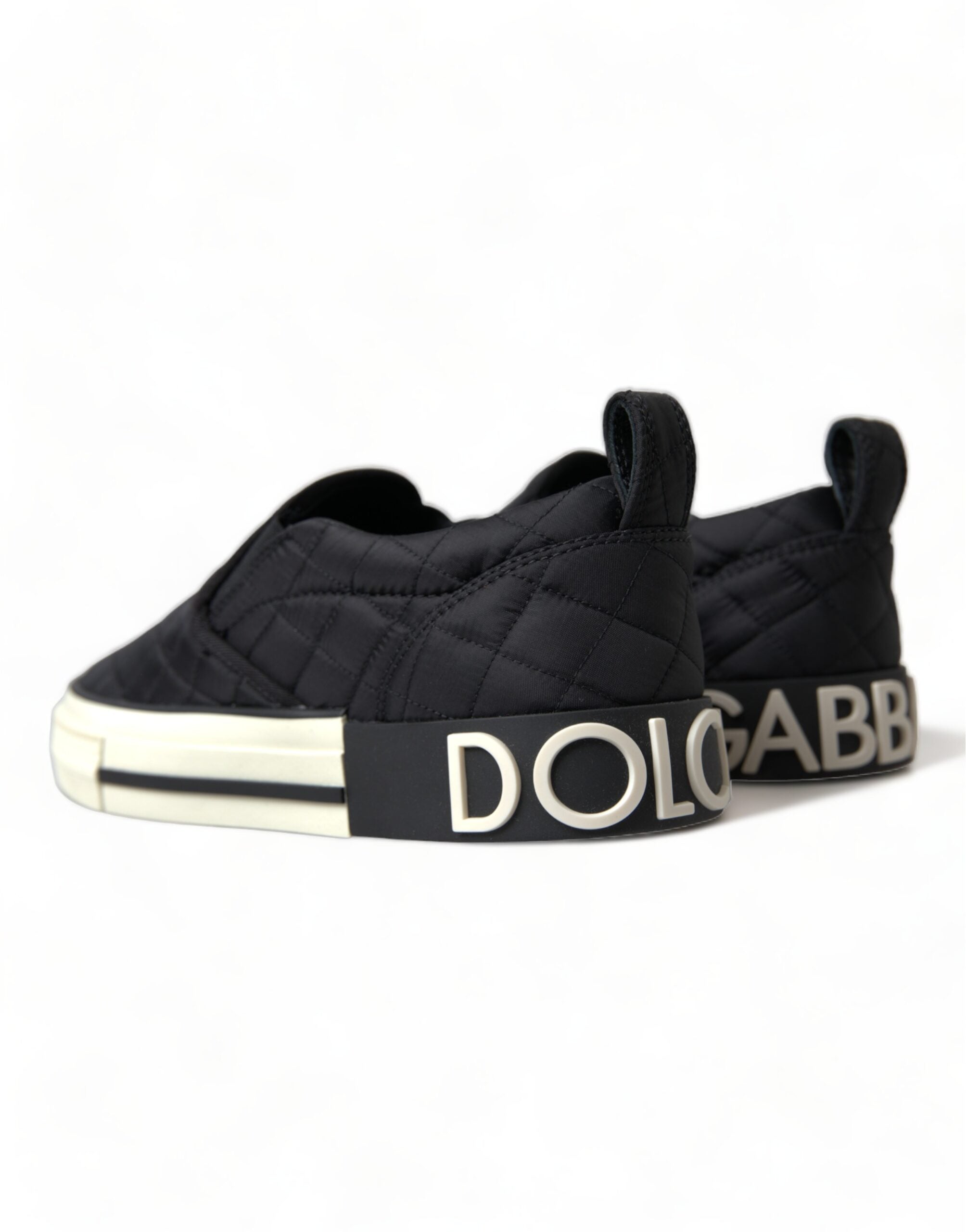 Dolce &amp; Gabbana Elegante gesteppte schwarze Canvas-Sneaker