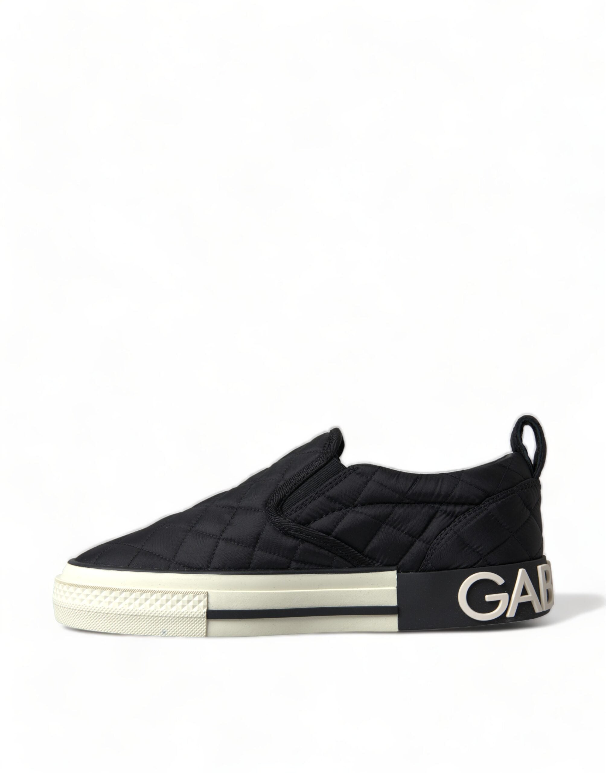 Dolce &amp; Gabbana Elegante gesteppte schwarze Canvas-Sneaker