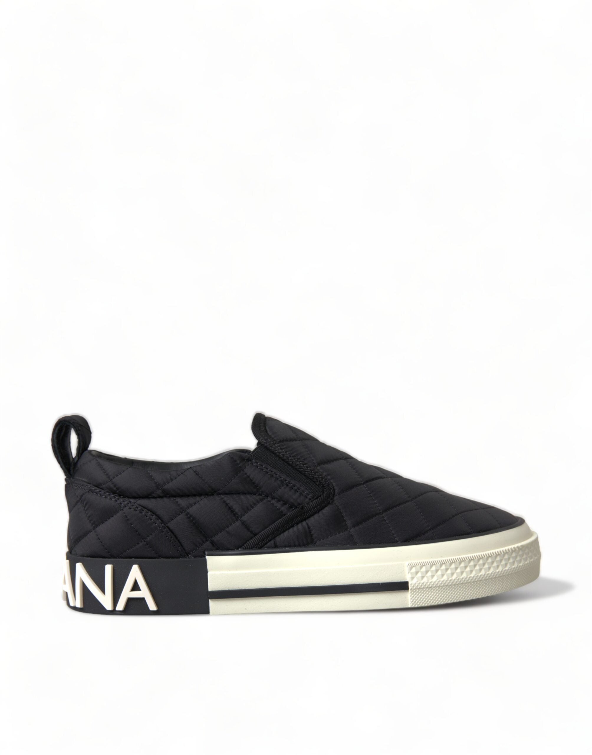 Dolce &amp; Gabbana Elegante gesteppte schwarze Canvas-Sneaker