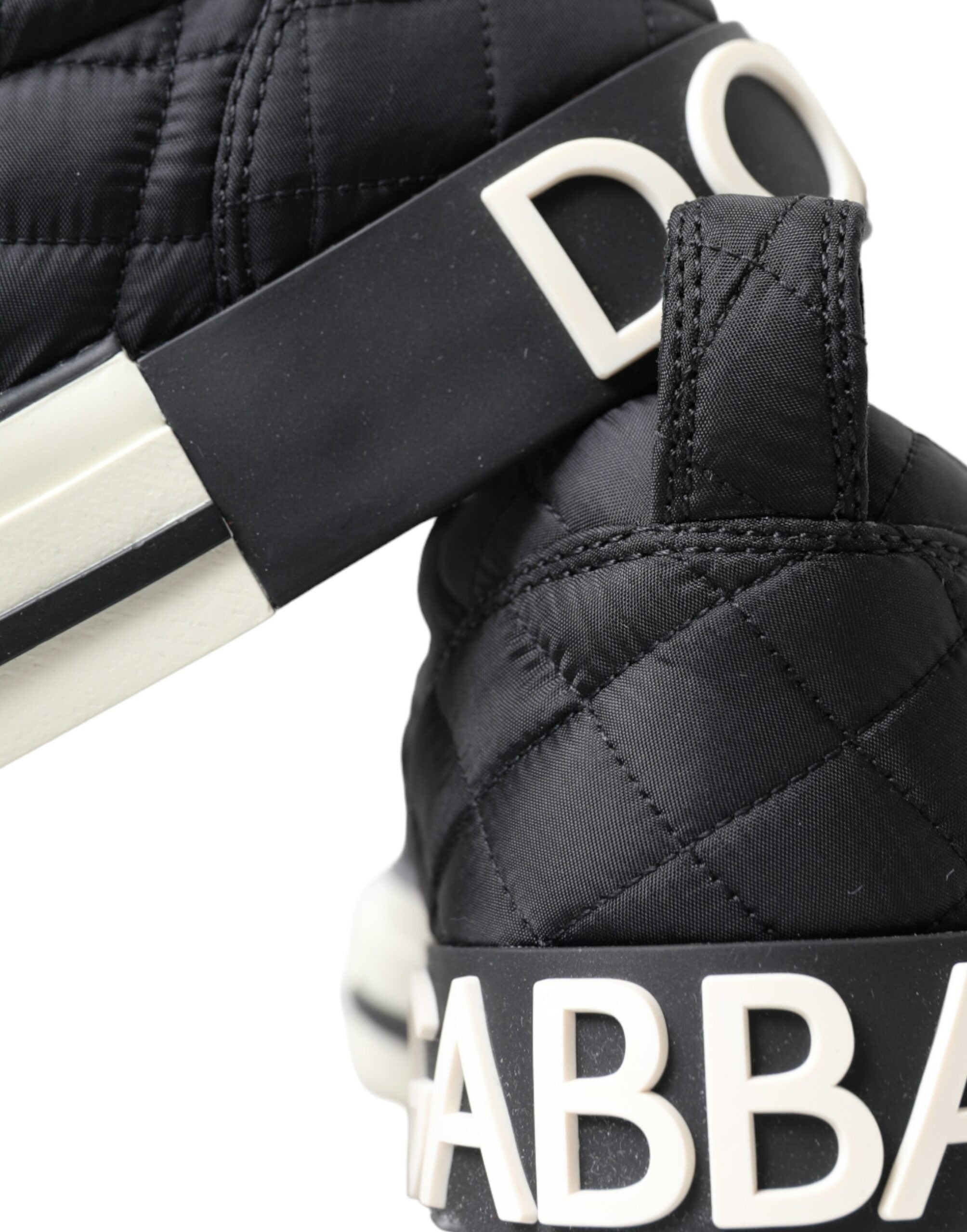 Dolce &amp; Gabbana Elegante gesteppte schwarze Canvas-Sneaker