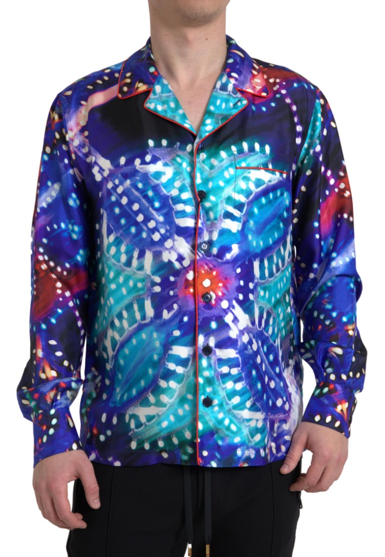 Dolce &amp; Gabbana Seidenpyjamahemd mit psychedelischem Print