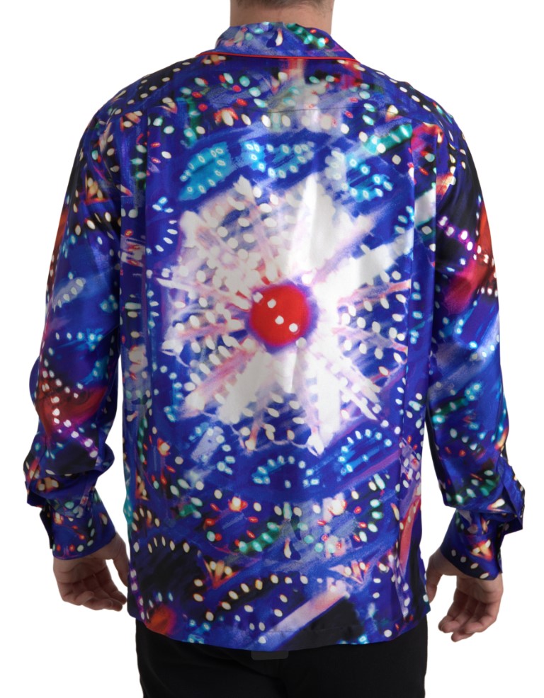 Dolce &amp; Gabbana Seidenpyjamahemd mit psychedelischem Print