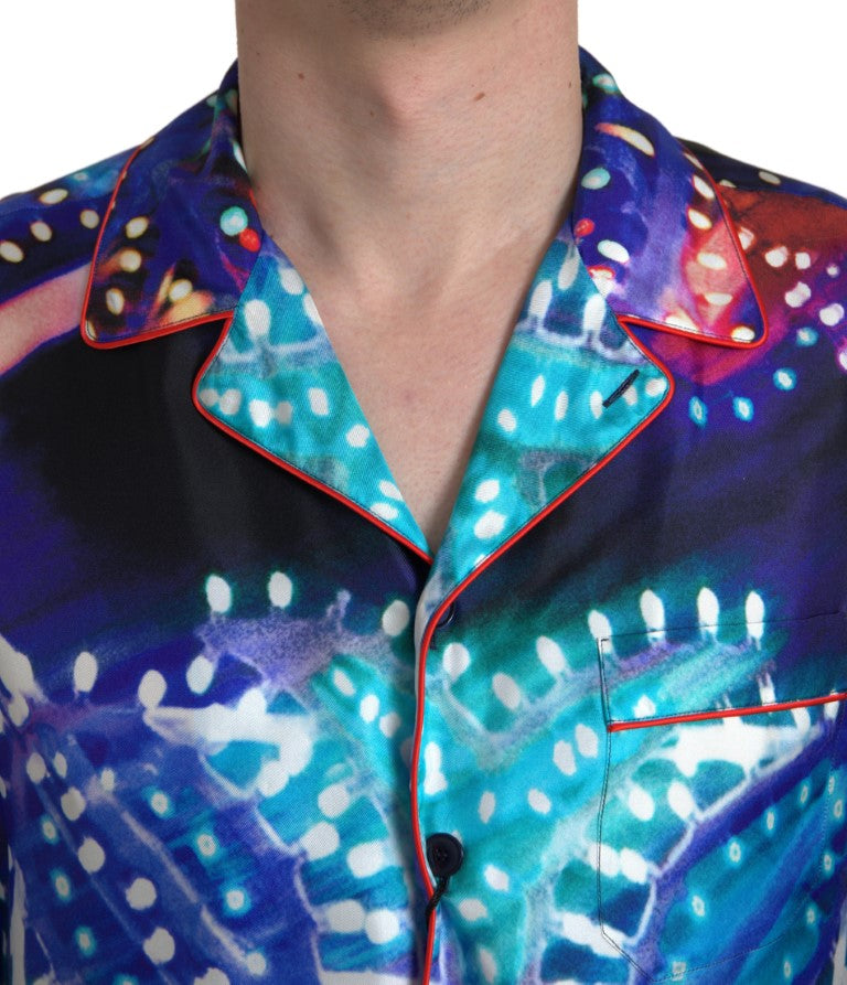Dolce &amp; Gabbana Seidenpyjamahemd mit psychedelischem Print