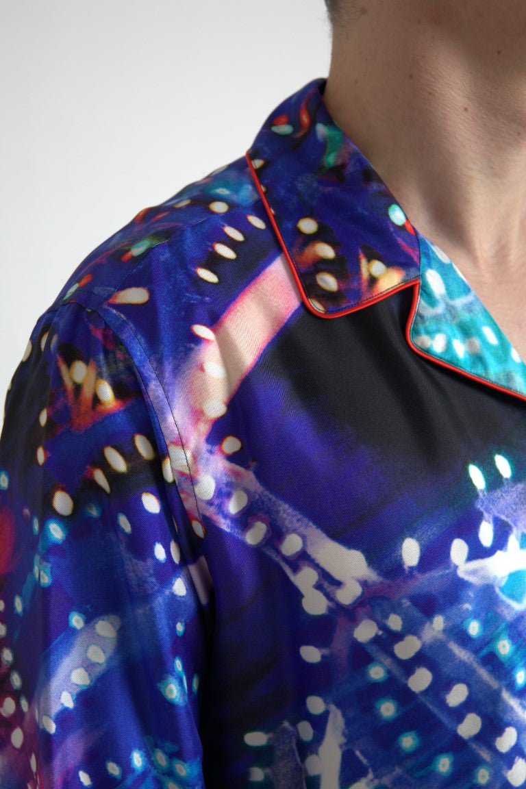 Dolce &amp; Gabbana Seidenpyjamahemd mit psychedelischem Print