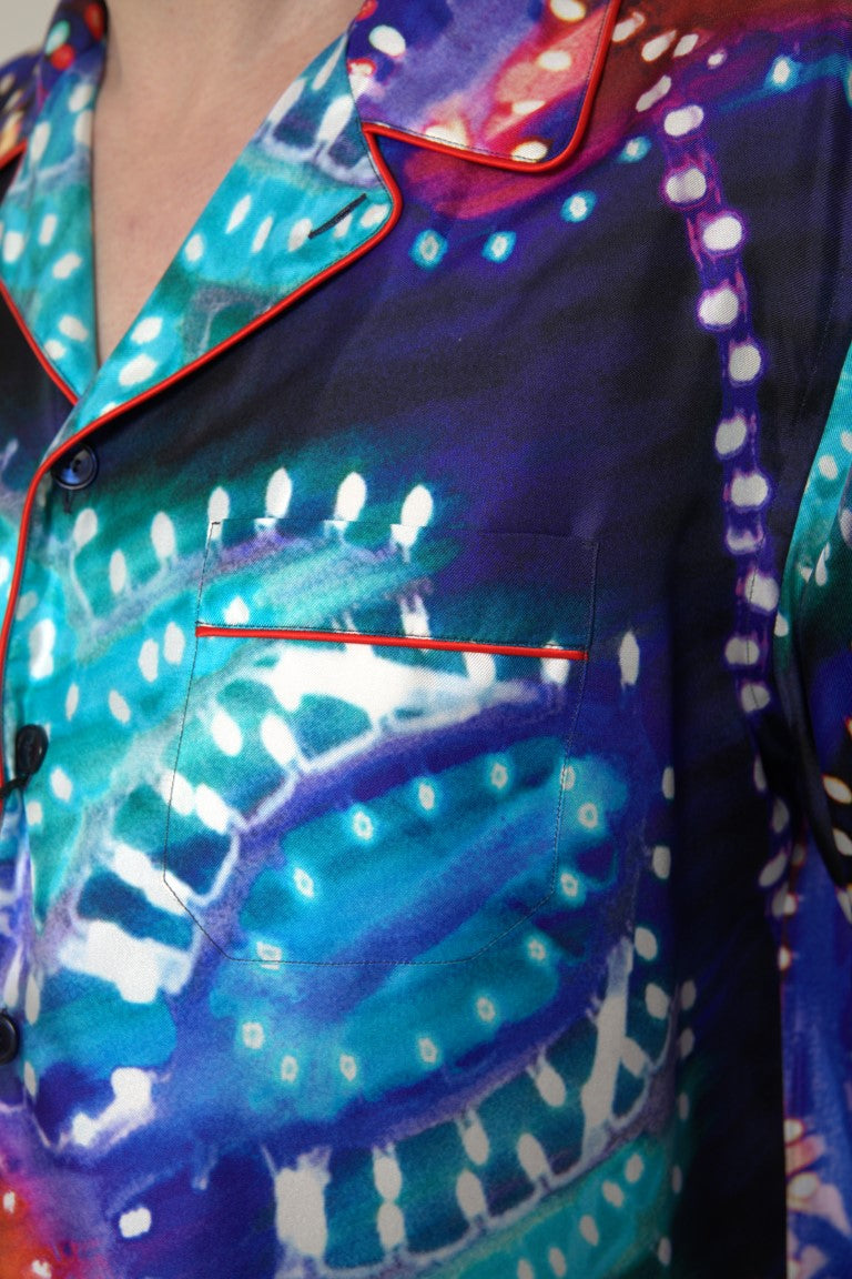Dolce &amp; Gabbana Seidenpyjamahemd mit psychedelischem Print