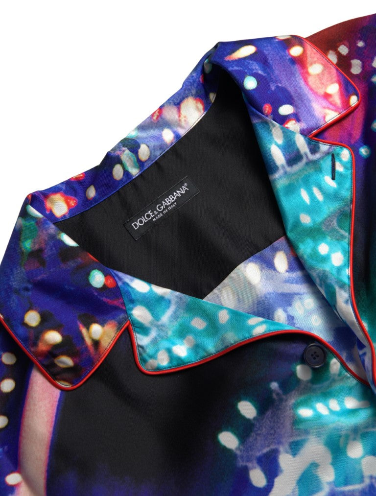 Dolce &amp; Gabbana Seidenpyjamahemd mit psychedelischem Print