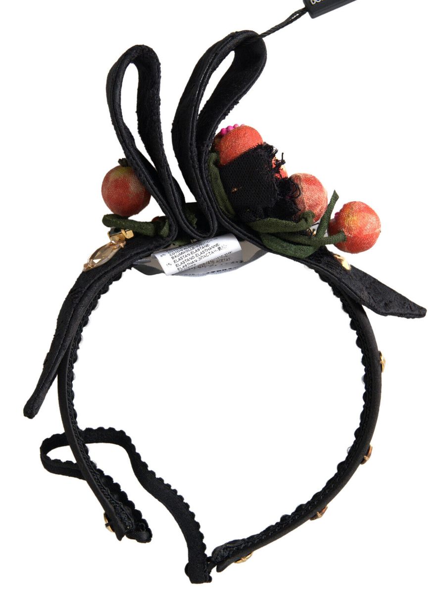Bentiță Dolce &amp; Gabbana exclusivă cu diademă de cristale multicolore