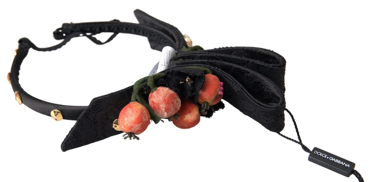 Bentiță Dolce &amp; Gabbana exclusivă cu diademă de cristale multicolore