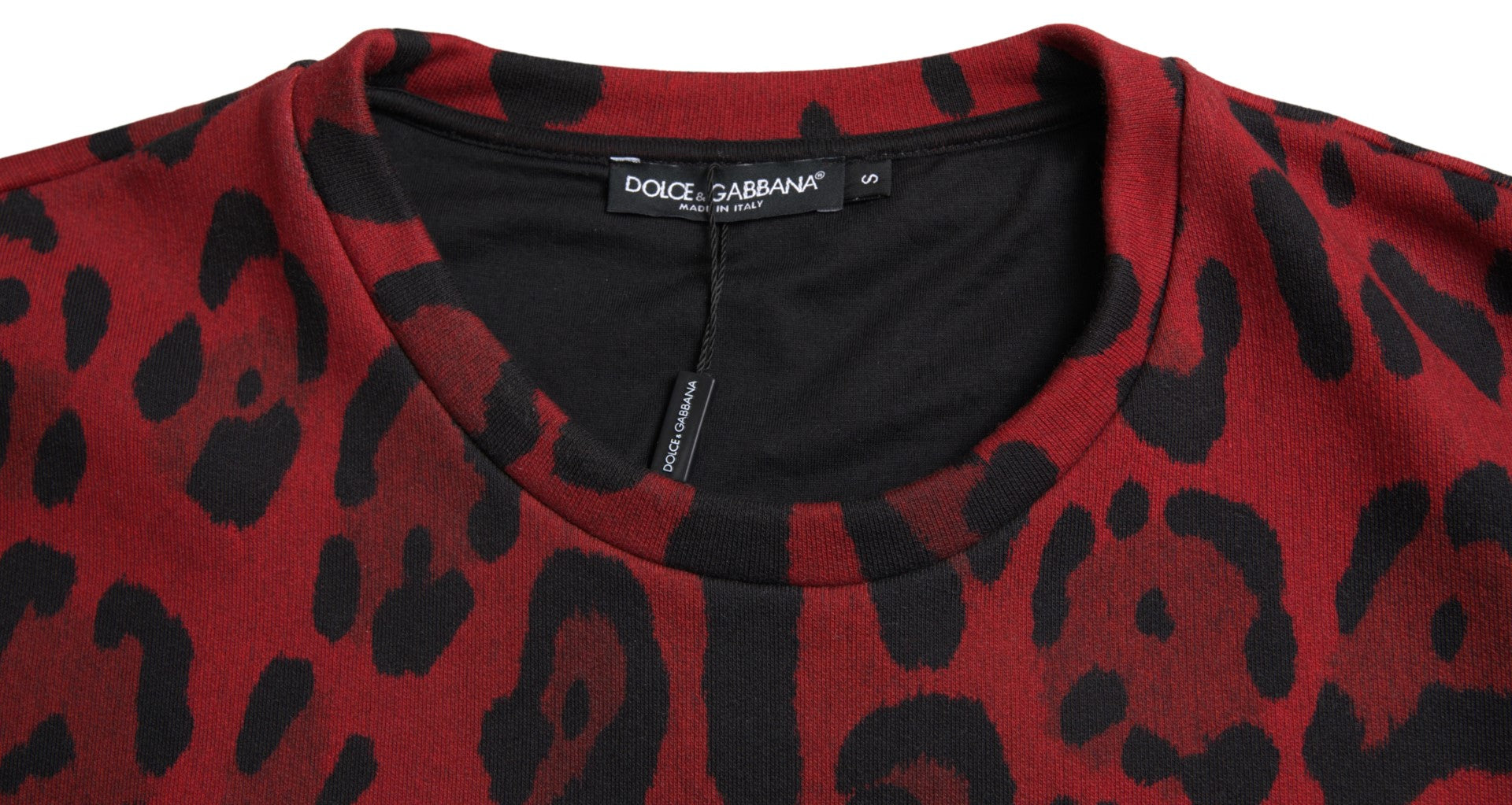 Rotes Baumwoll-Tanktop mit Leopardenmuster von Dolce &amp; Gabbana