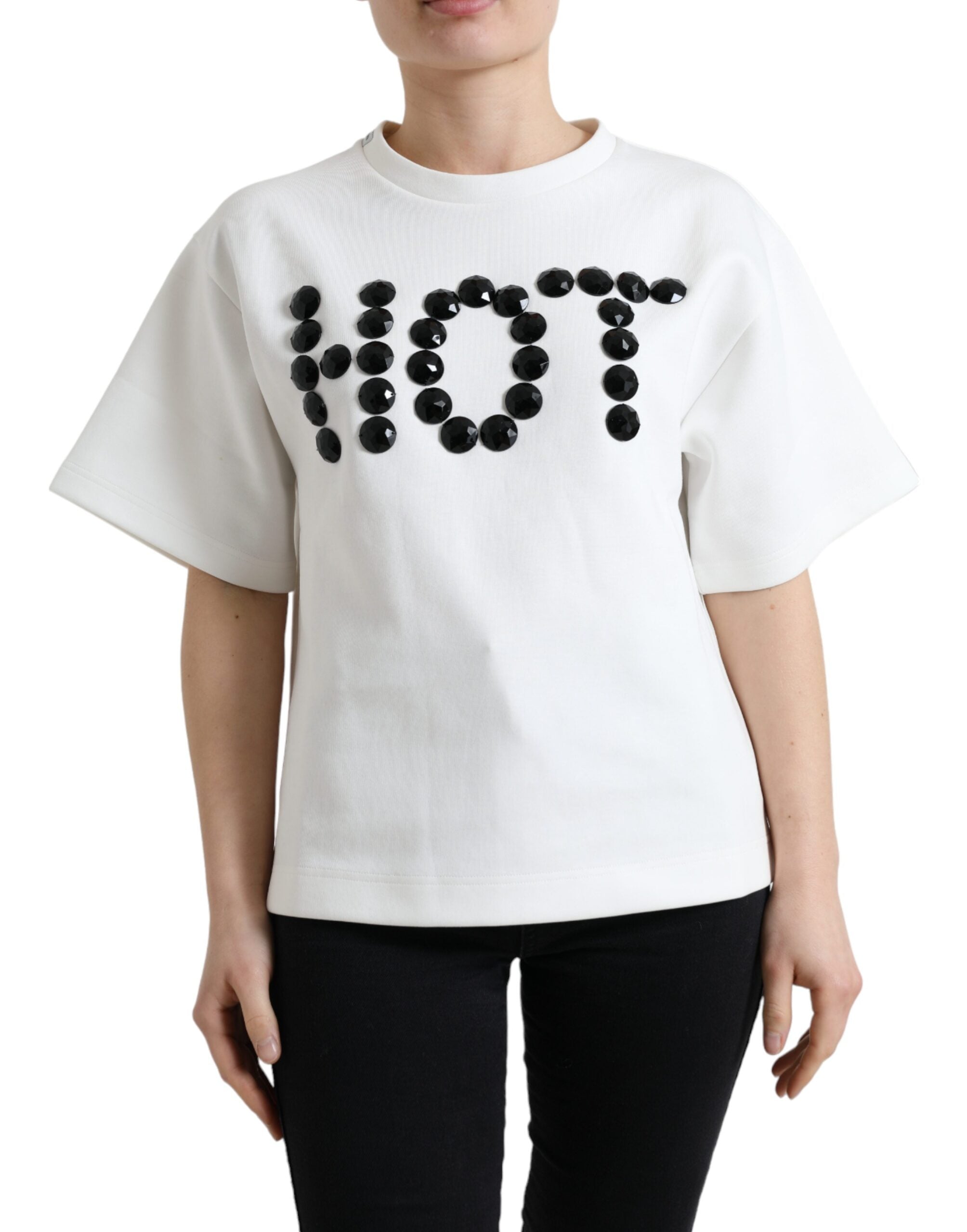 Tricou Dolce &amp; Gabbana cu guler rotund și ornament