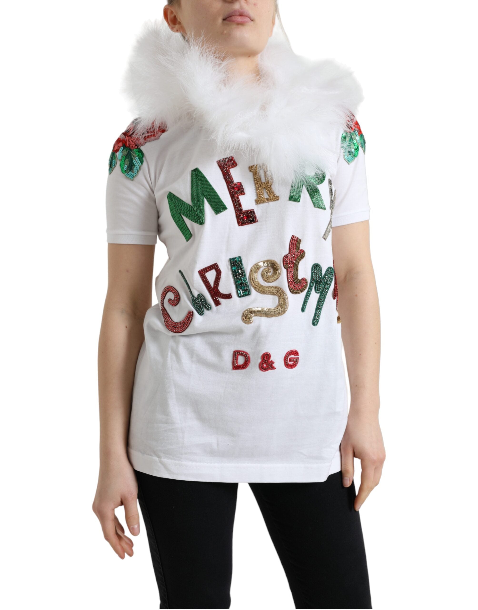 Dolce &amp; Gabbana Tricou elegant din bumbac cu paiete