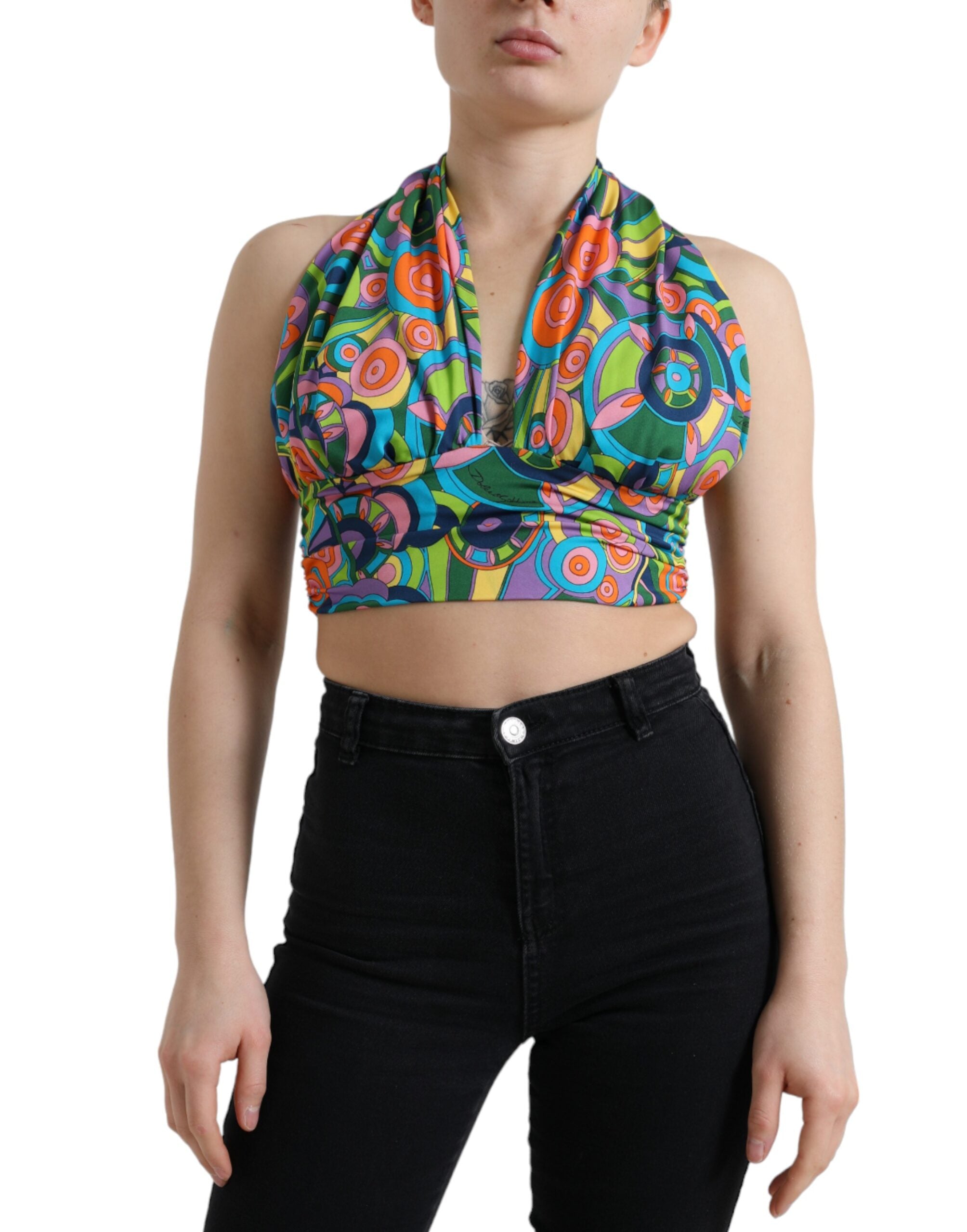 Top scurt elegant din amestec de mătase Dolce &amp; Gabbana