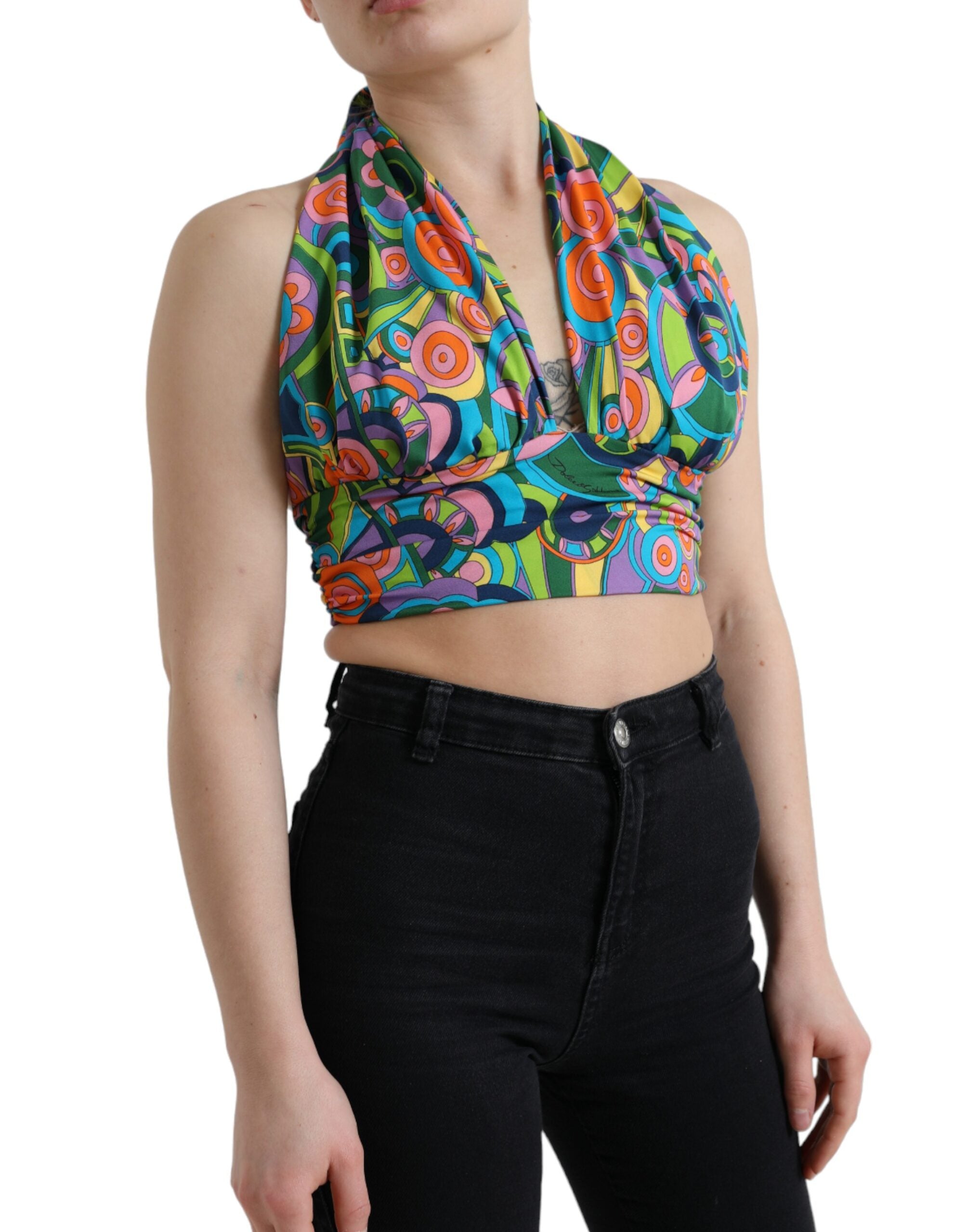 Top scurt elegant din amestec de mătase Dolce &amp; Gabbana