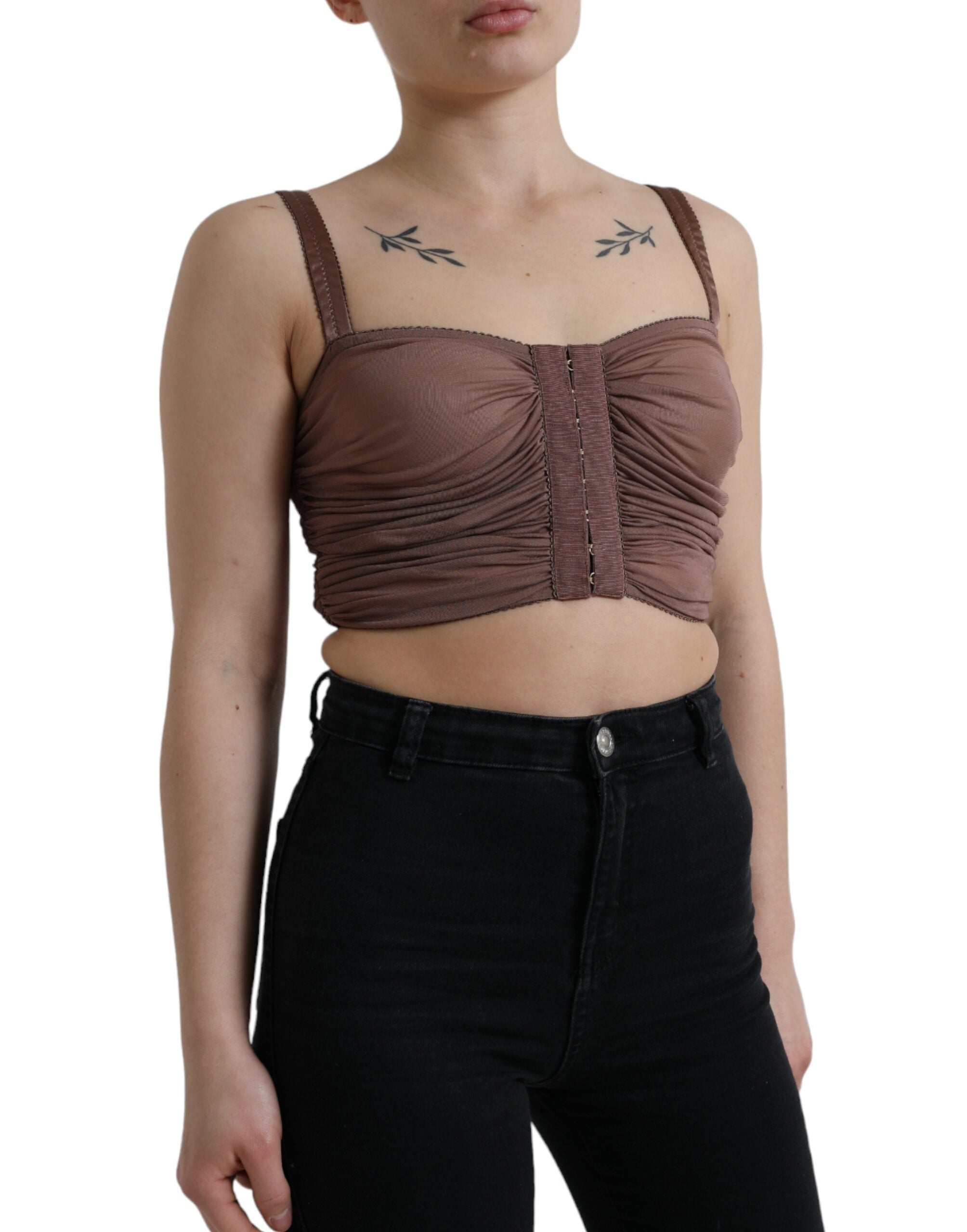 Dolce &amp; Gabbana Bluză elegantă scurtă din amestec de mătase