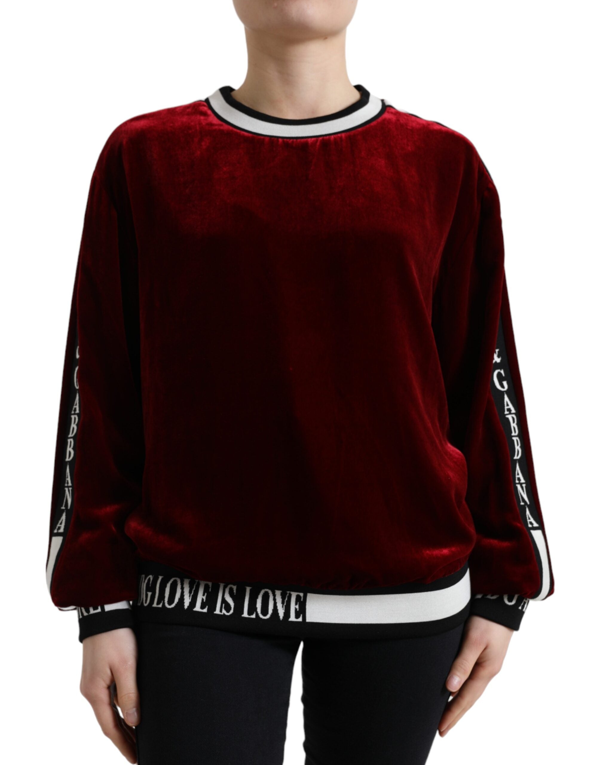 Dolce &amp; Gabbana Eleganter Pullover aus Seidenmischung in Bordeaux