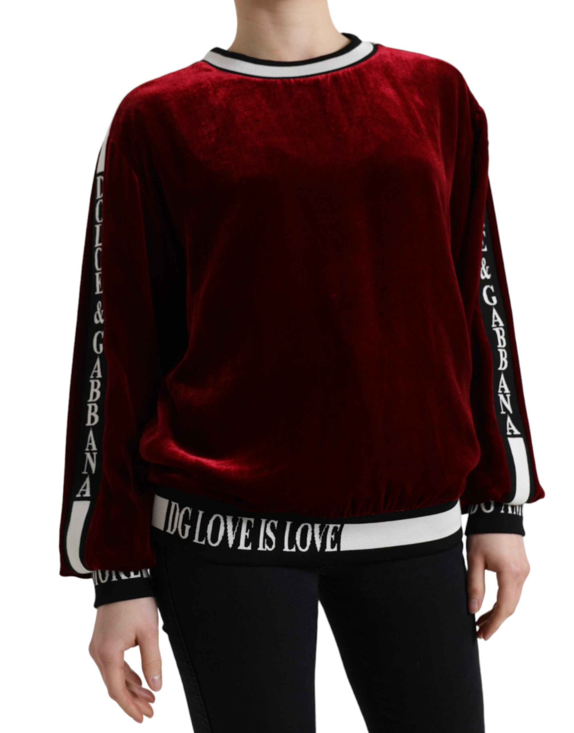 Dolce &amp; Gabbana Eleganter Pullover aus Seidenmischung in Bordeaux