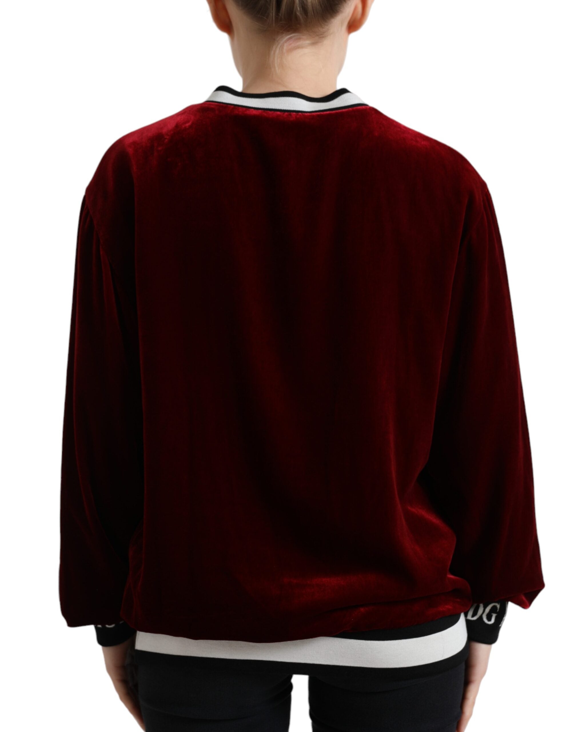 Dolce &amp; Gabbana Eleganter Pullover aus Seidenmischung in Bordeaux