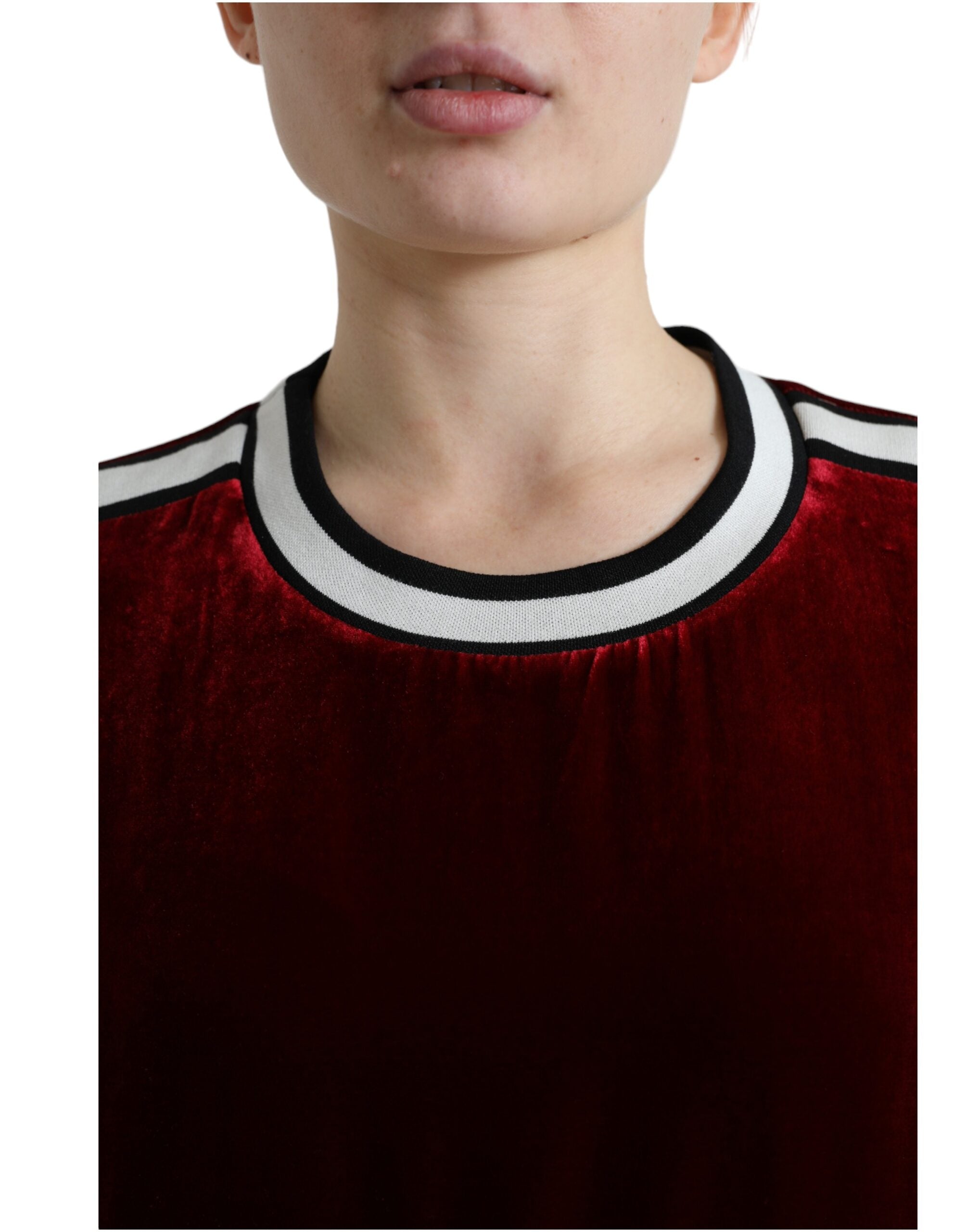 Dolce &amp; Gabbana Eleganter Pullover aus Seidenmischung in Bordeaux