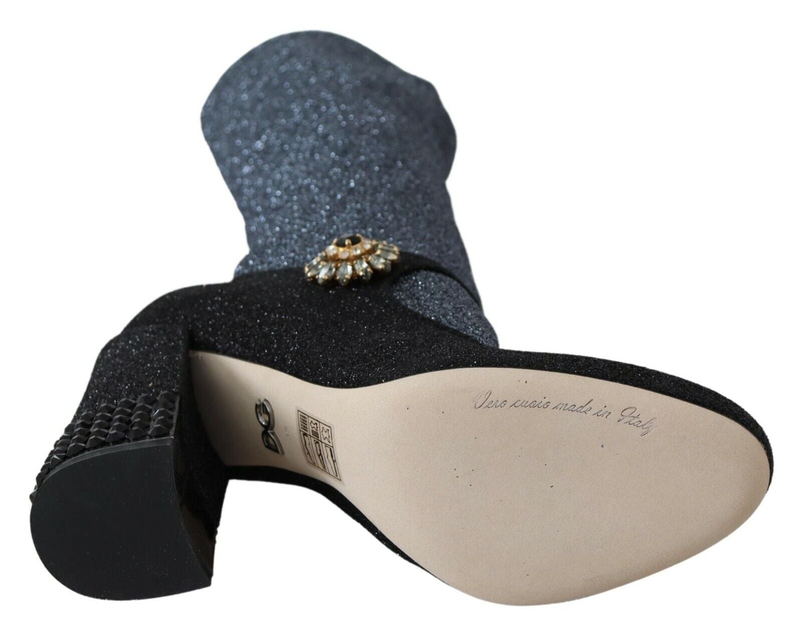 Dolce &amp; Gabbana Glamouröse Stiefeletten mit Kristallverzierung