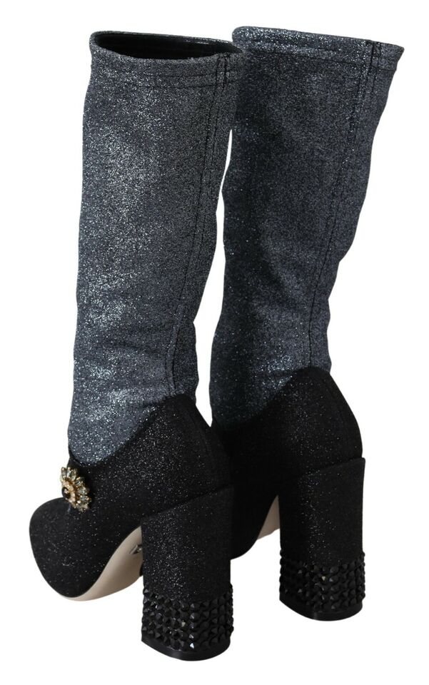Dolce &amp; Gabbana Glamouröse Stiefeletten mit Kristallverzierung