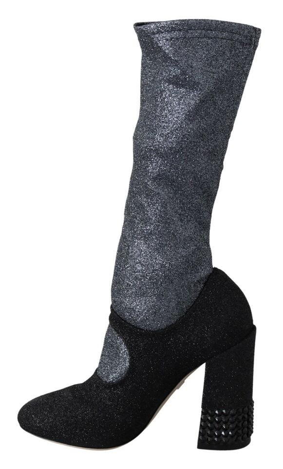 Dolce &amp; Gabbana Glamouröse Stiefeletten mit Kristallverzierung