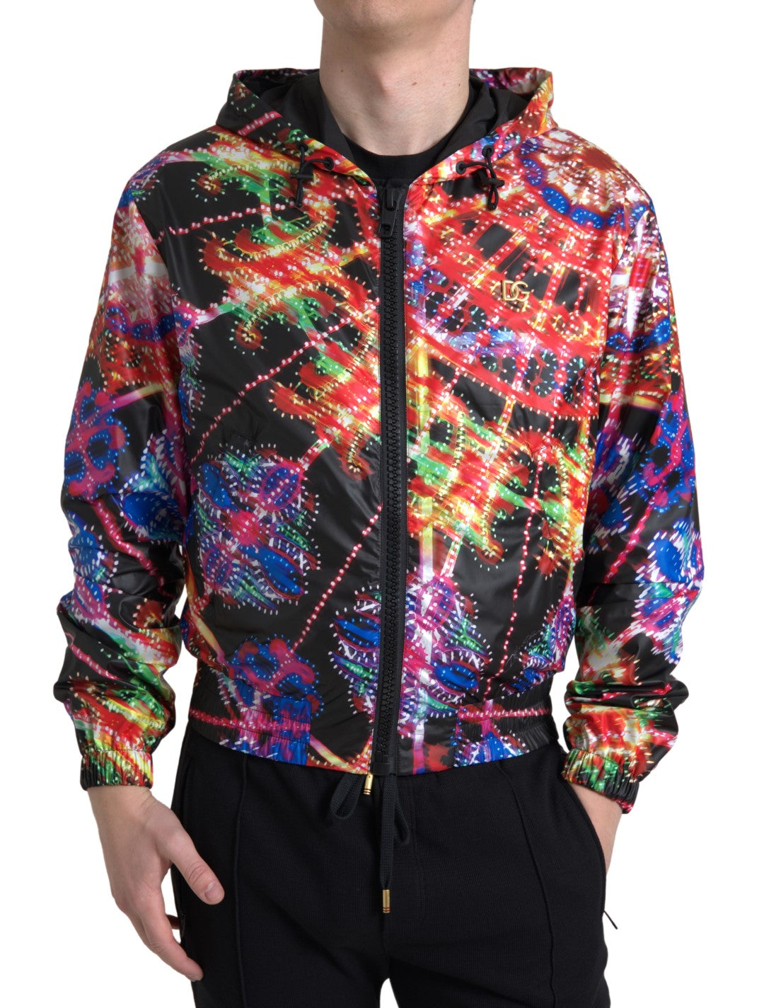 Pulover cu glugă și fermoar integral multicolor Dolce &amp; Gabbana