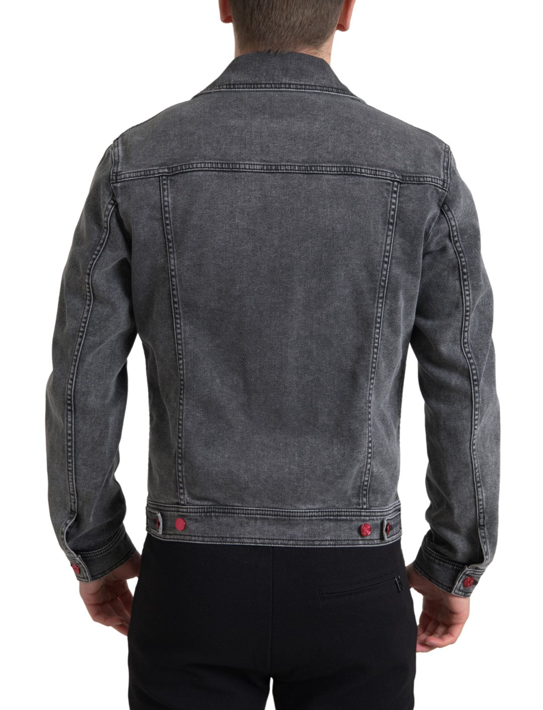 Jachetă elegantă din denim elastic gri Dolce &amp; Gabbana