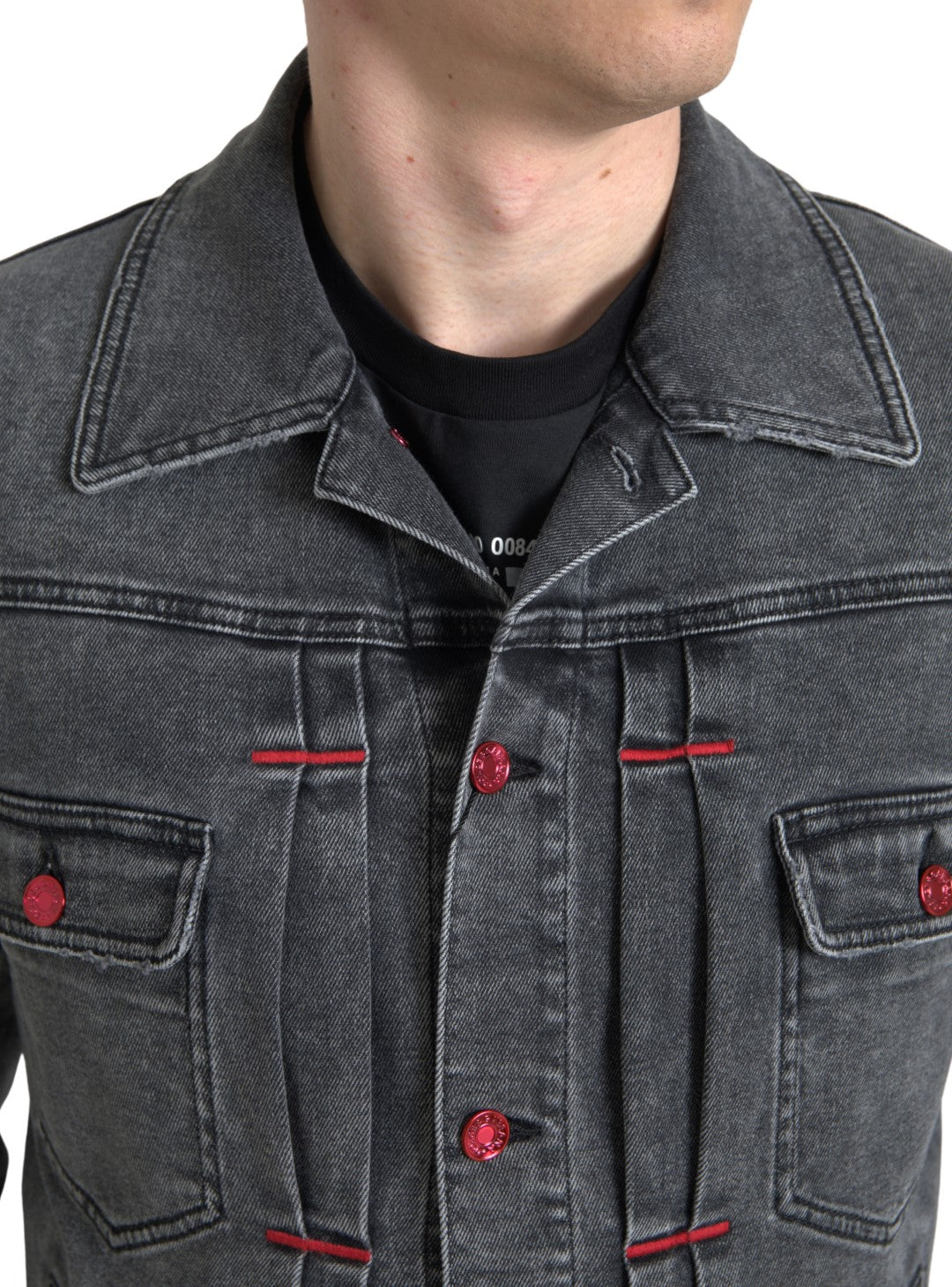 Jachetă elegantă din denim elastic gri Dolce &amp; Gabbana