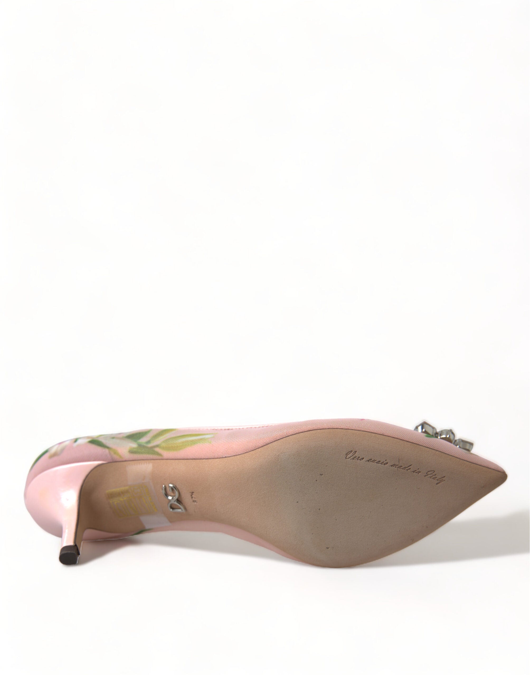 Dolce &amp; Gabbana Elegante rosa Pumps mit Blumenmuster und Kristallen