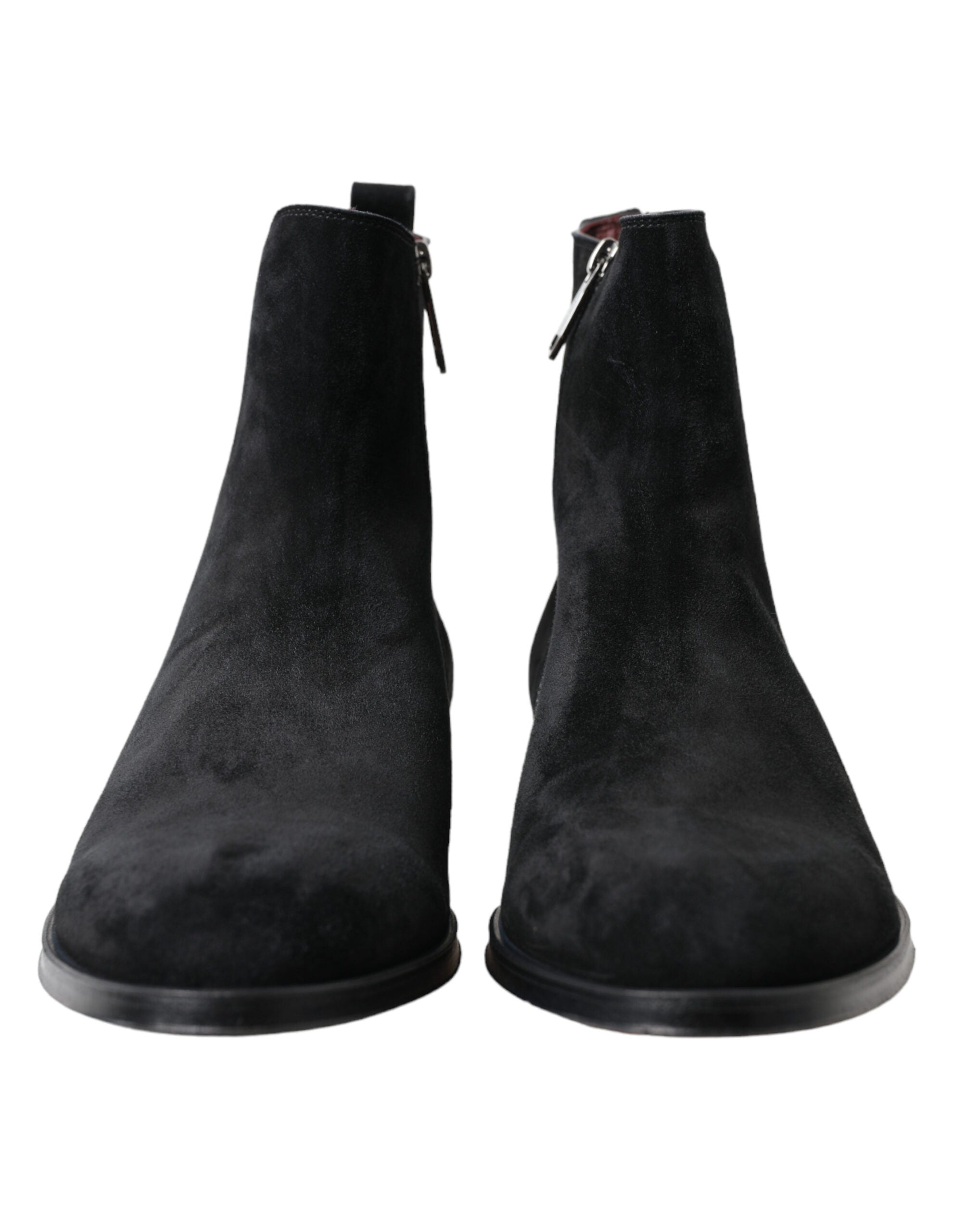 Dolce &amp; Gabbana Elegante schwarze Samtstiefeletten