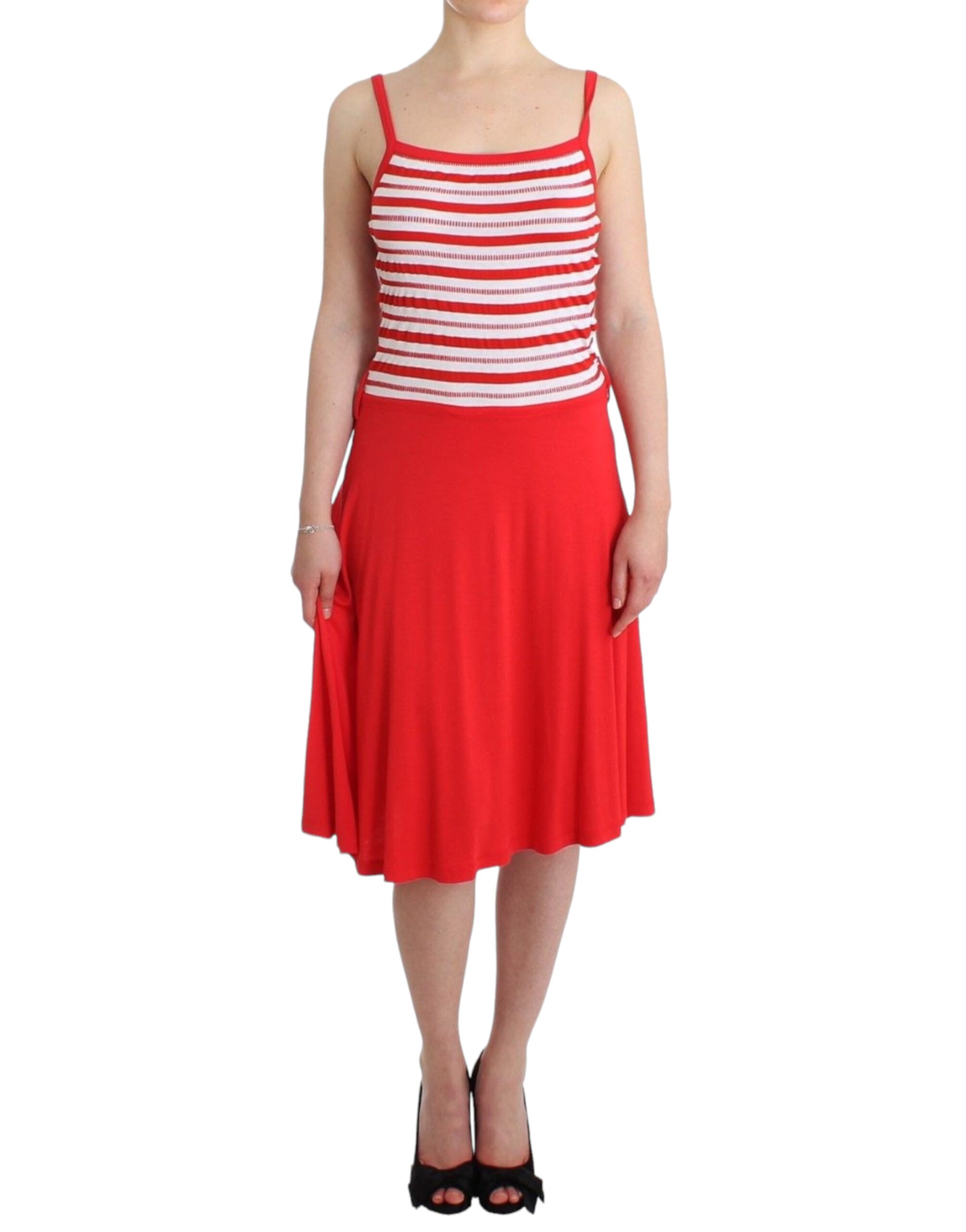 Knielanges Kleid „Audrey“ von Roccobarocco Chic aus Jersey-Linie