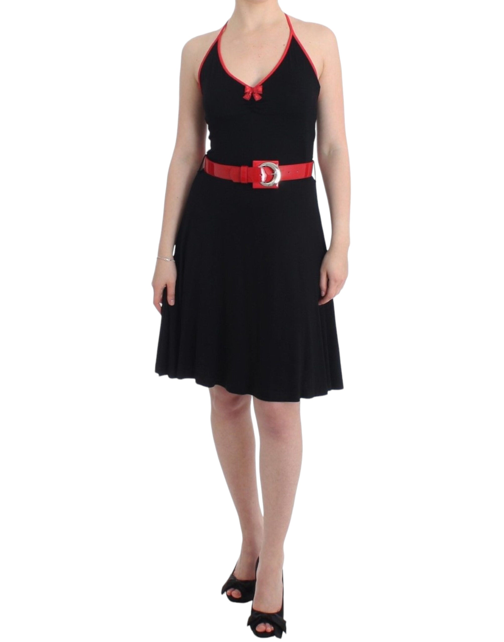 Roccobarocco Elegantes schwarzes Palladio-Kleid in Knielänge