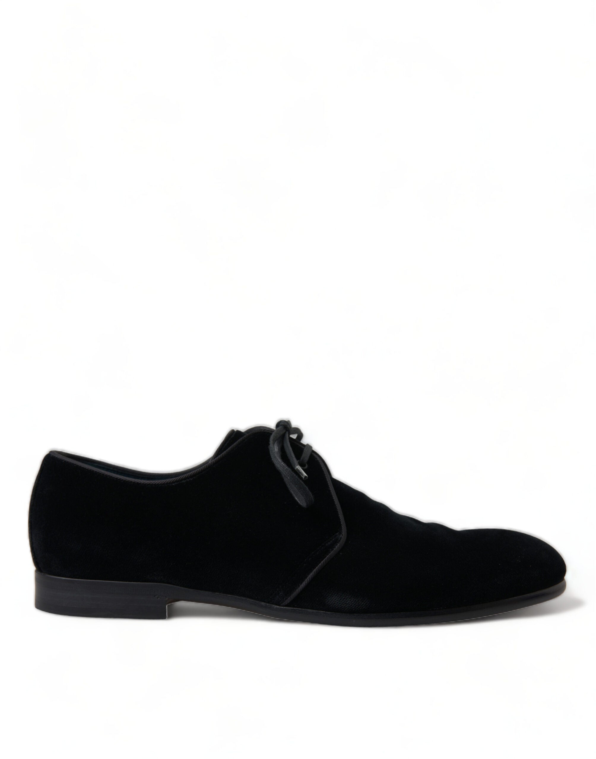 Dolce &amp; Gabbana – Elegante Derby-Abendschuhe aus schwarzem Samt