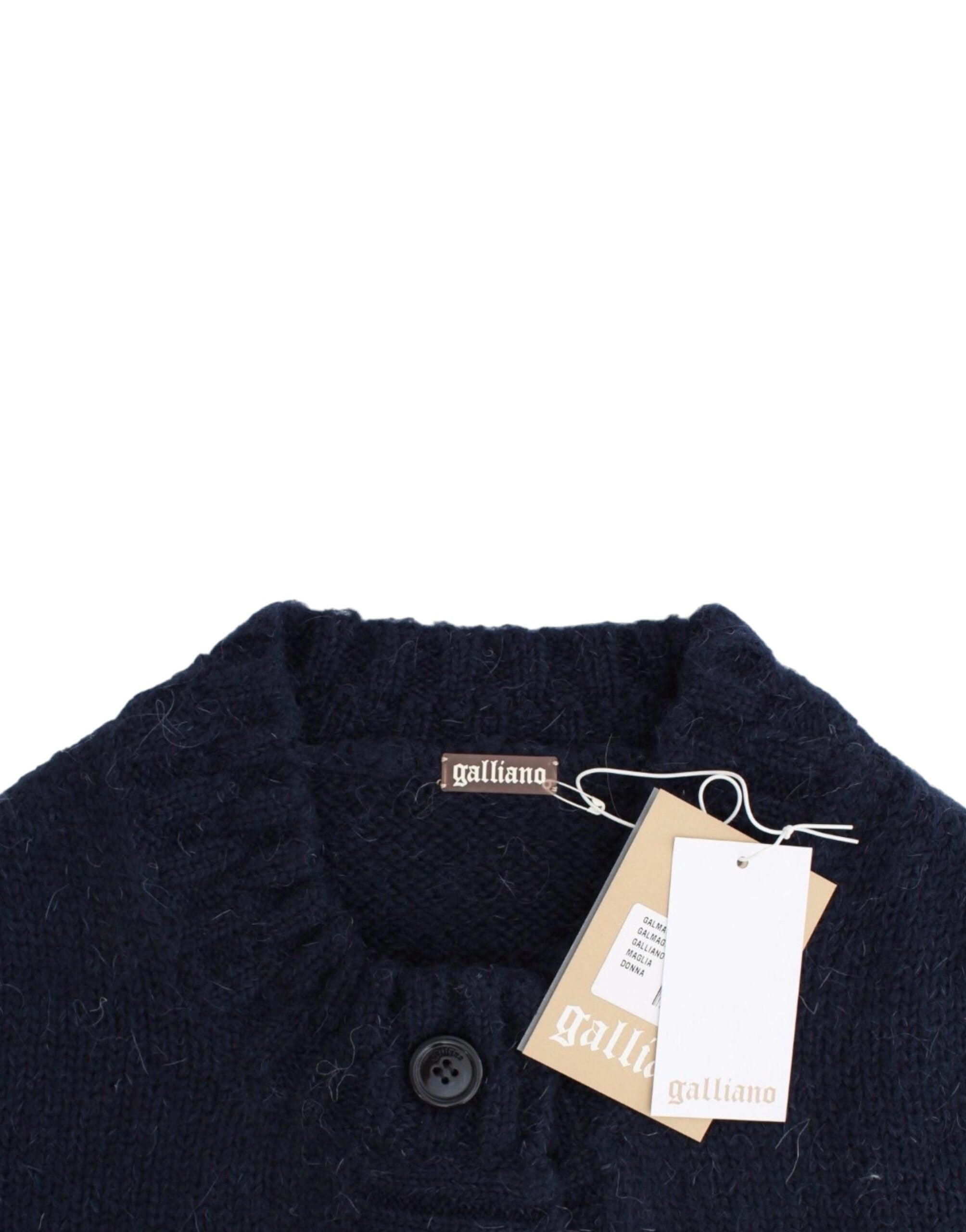 John Galliano Schicke kurze blaue Strickjacke