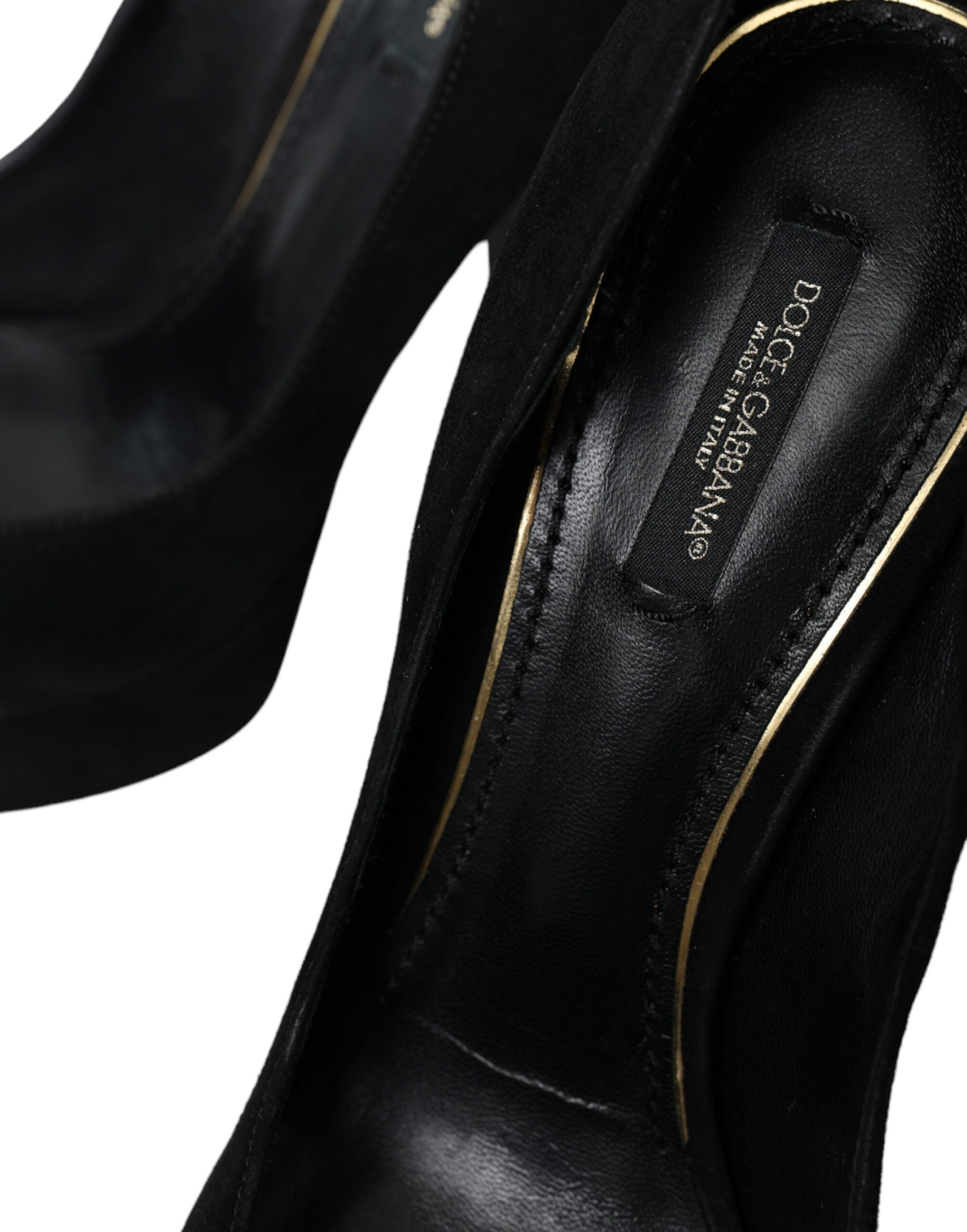 Dolce &amp; Gabbana Schwarze Pumps mit Absatz aus Wildleder – Raffinesse