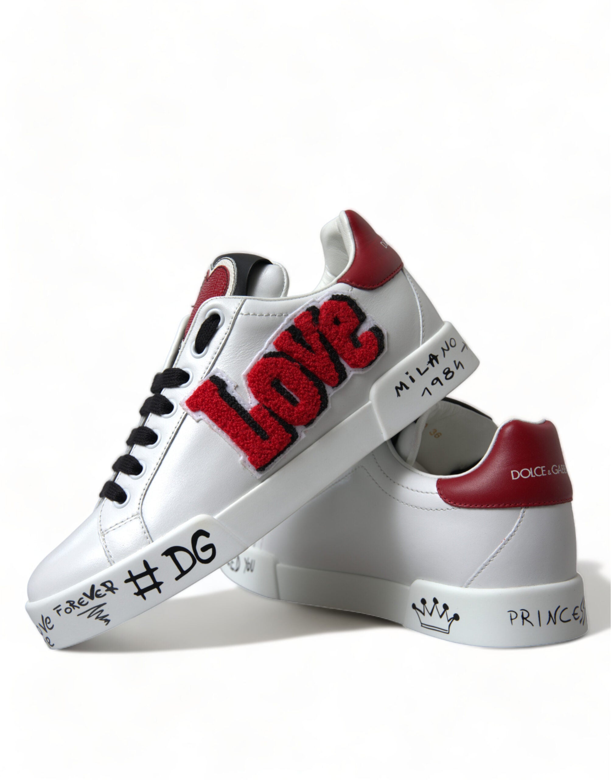 Dolce &amp; Gabbana Schicke weiße Portofino-Ledersneaker