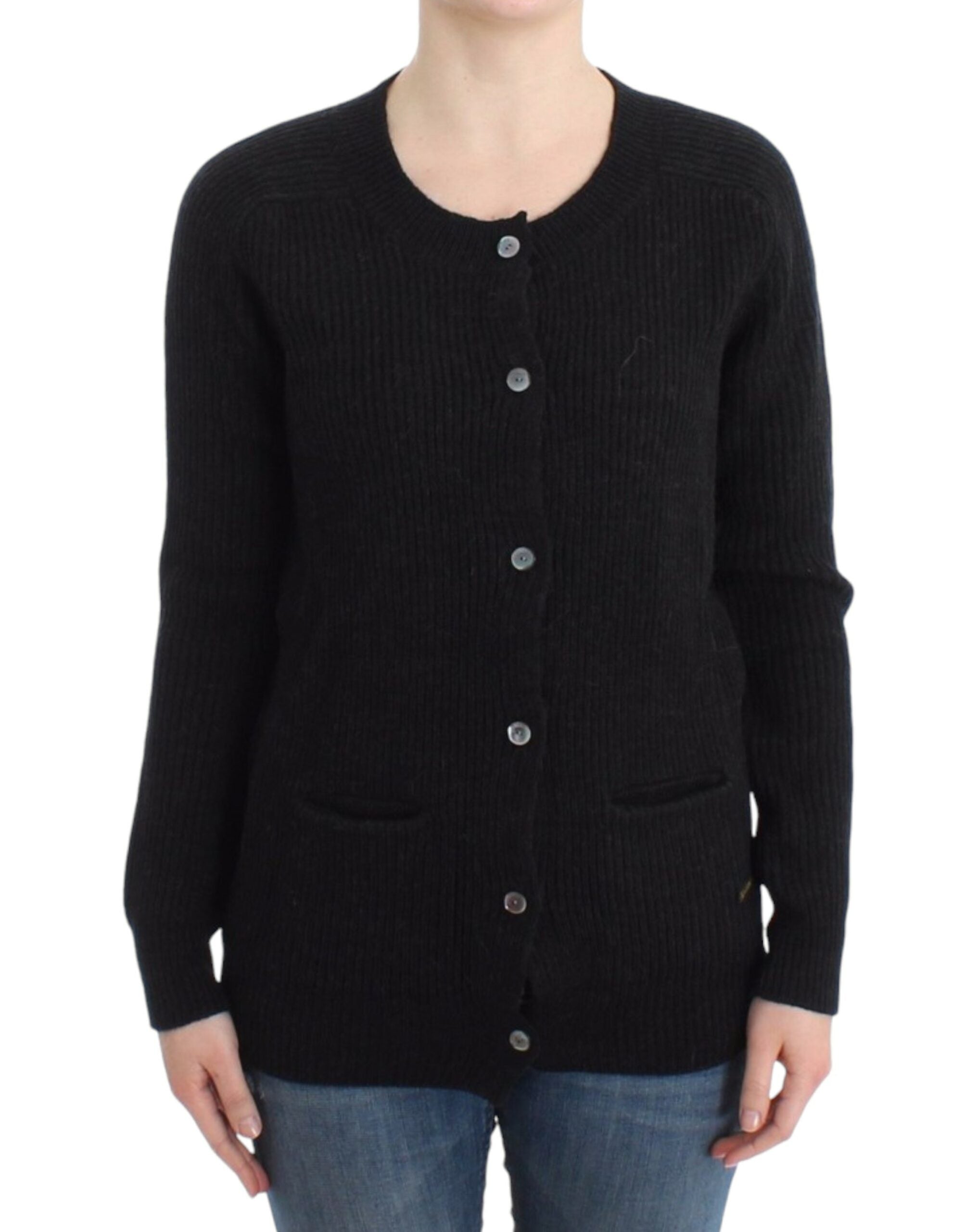 John Galliano Chic Wollcardigan mit transparenter Rückseite