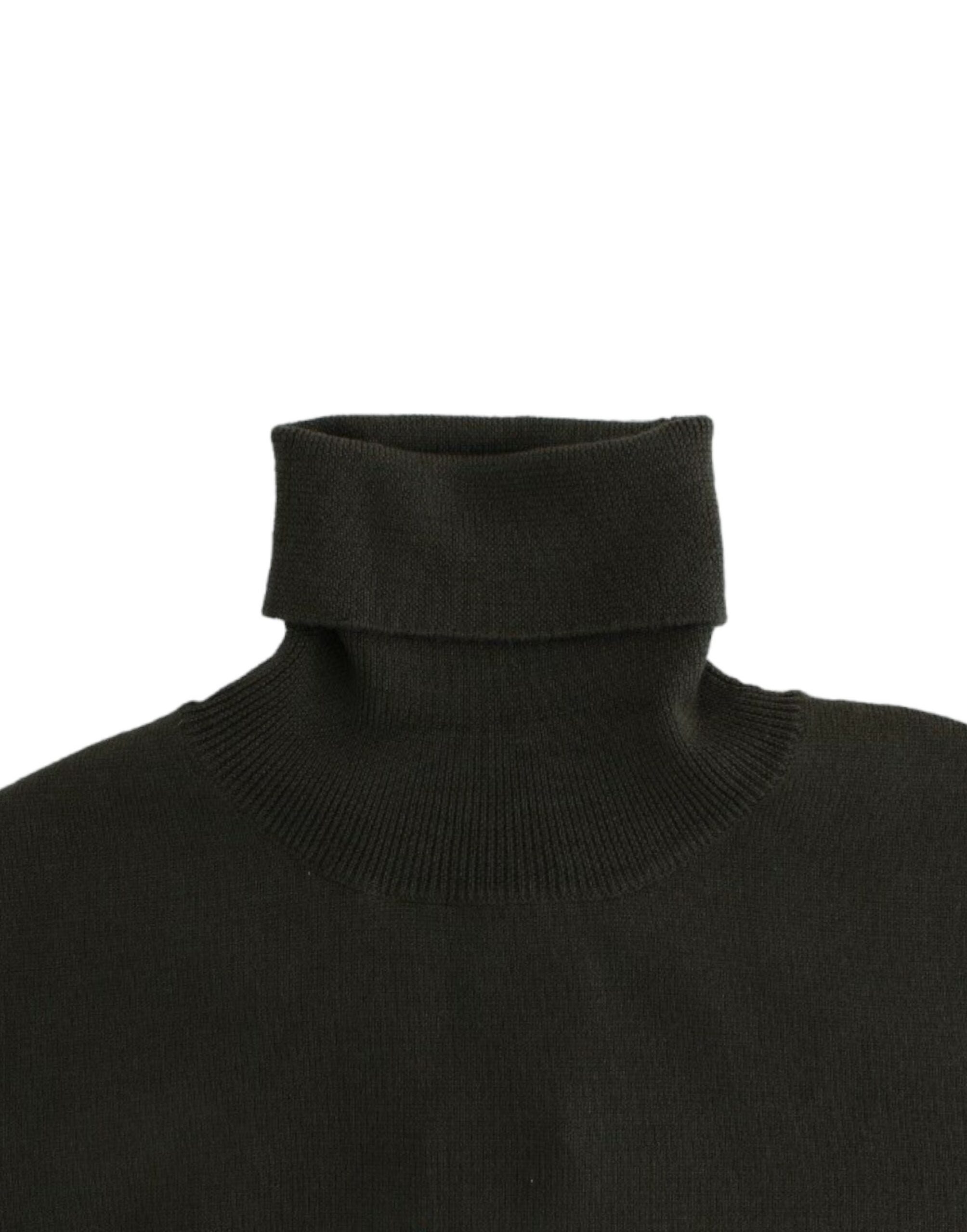 John Galliano Chic Grüner Rollkragenpullover aus Schurwolle