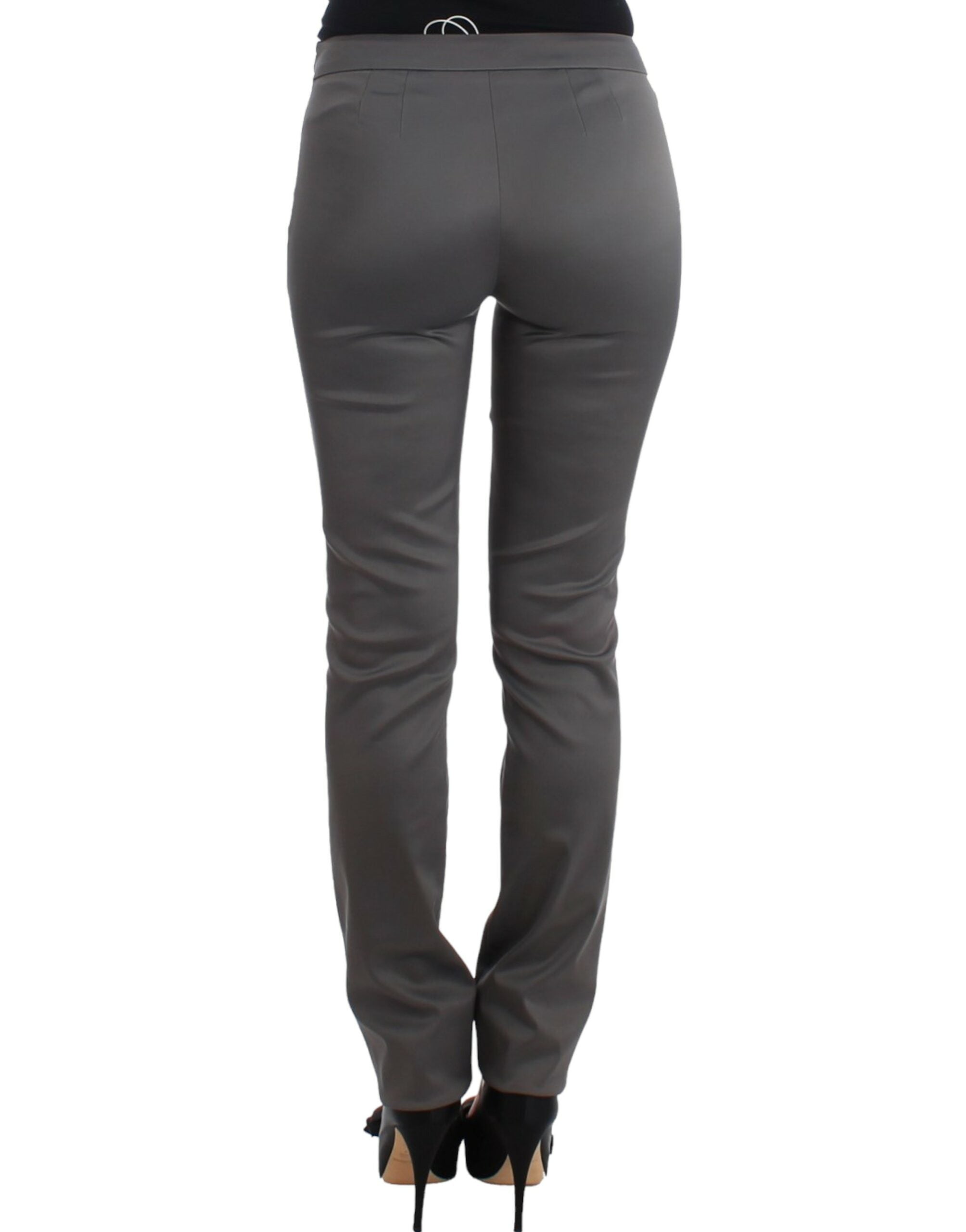 John Galliano Chic Grau Slim-Fit Designerhose