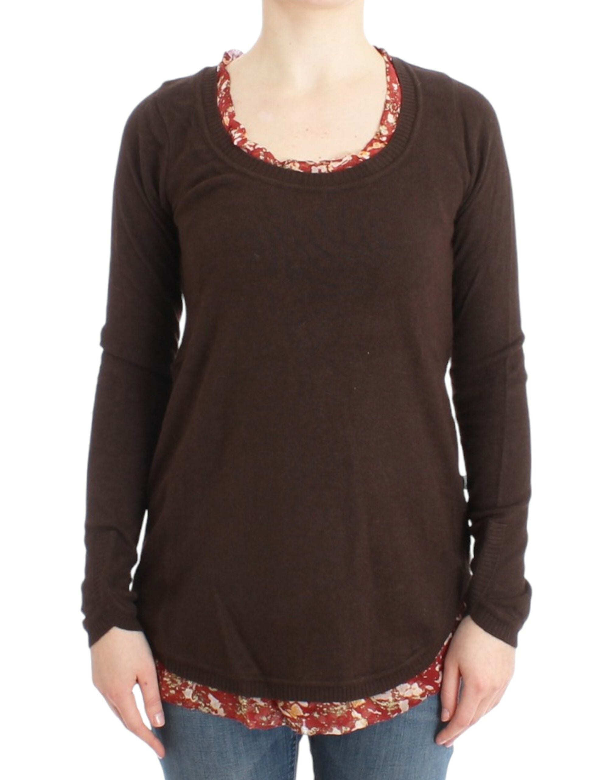 Cavalli Chic Rundhalspullover mit Seidenapplikation