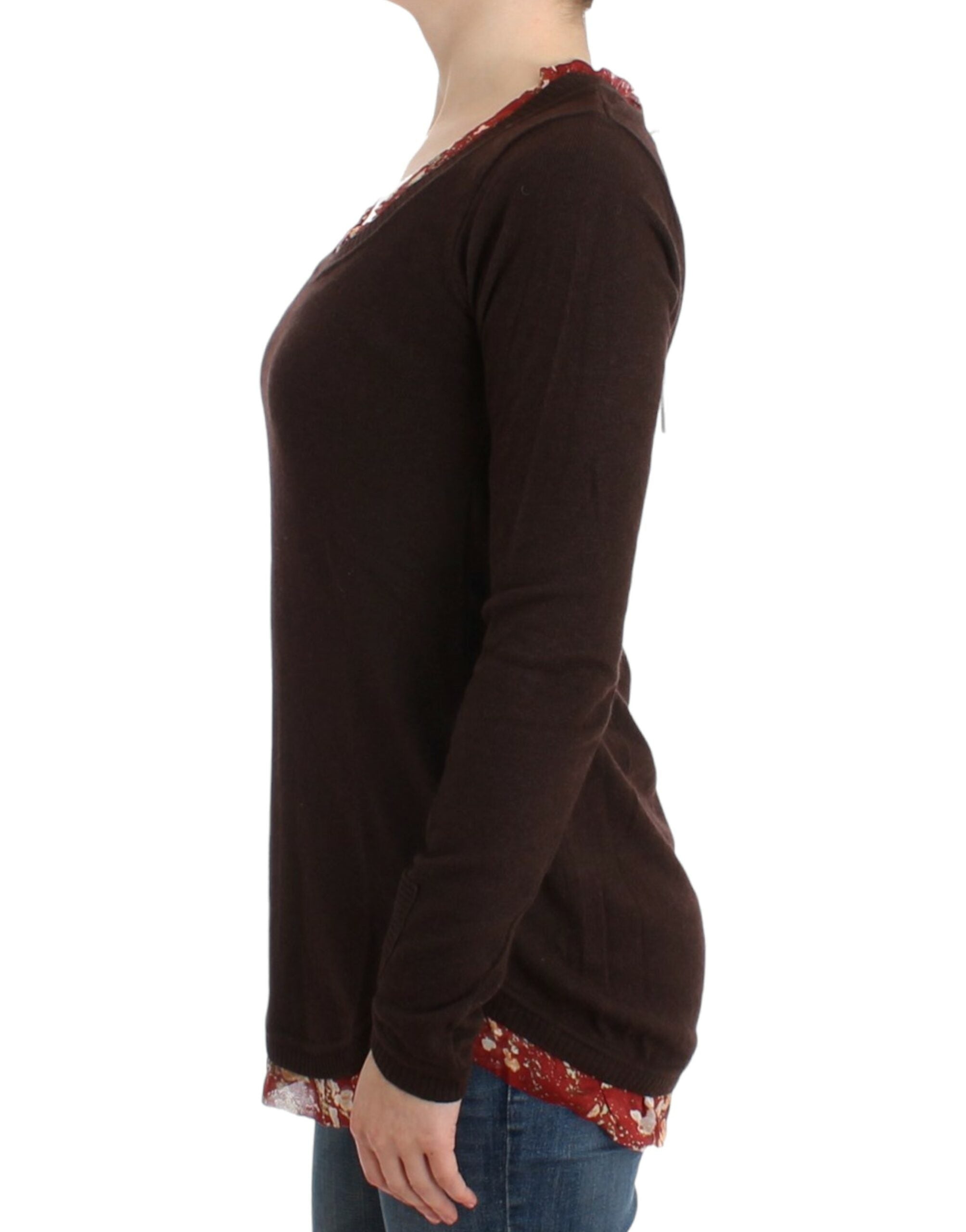 Cavalli Chic Rundhalspullover mit Seidenapplikation