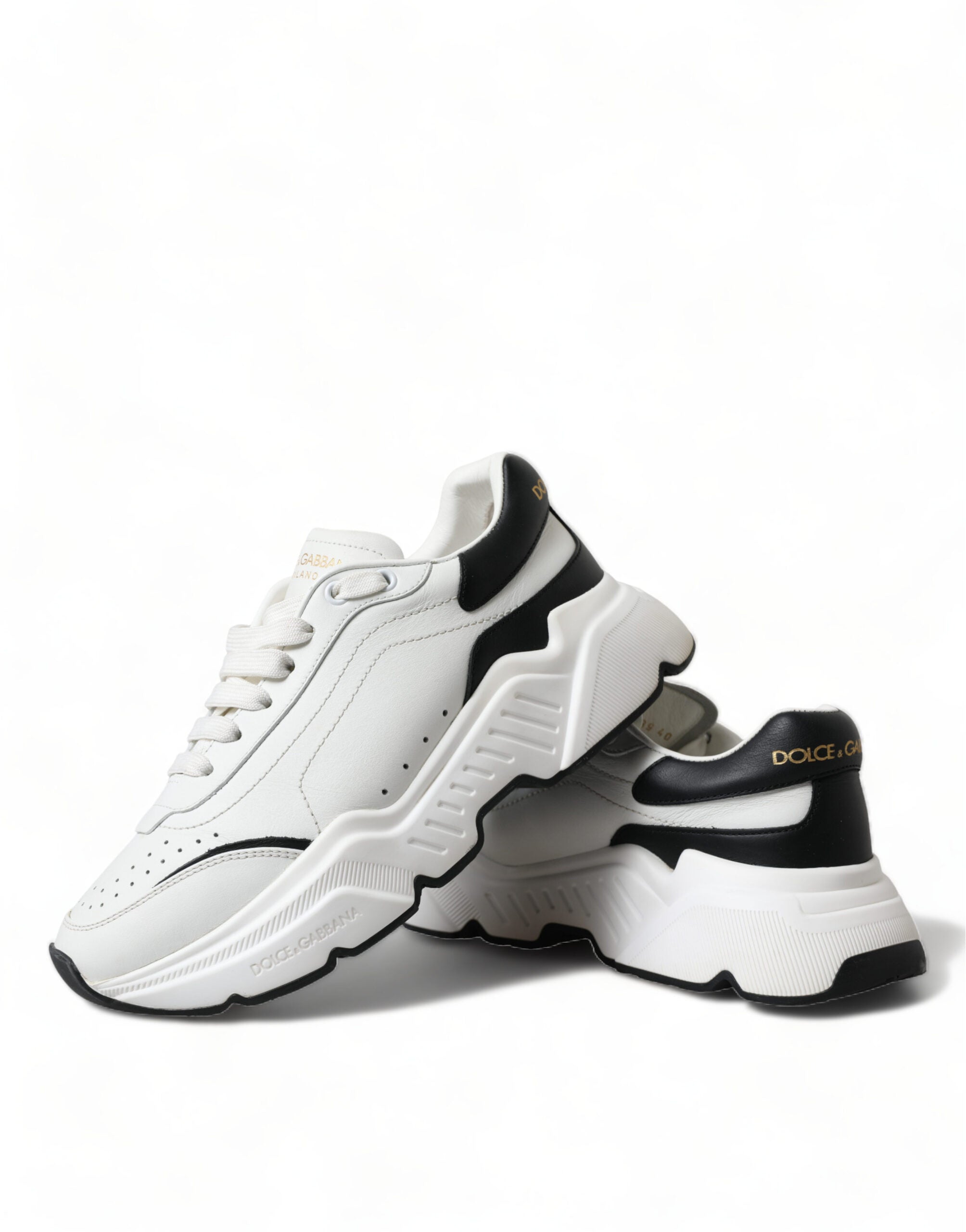 Dolce &amp; Gabbana Schicke Daymaster-Sneakers aus schwarz-weißem Leder