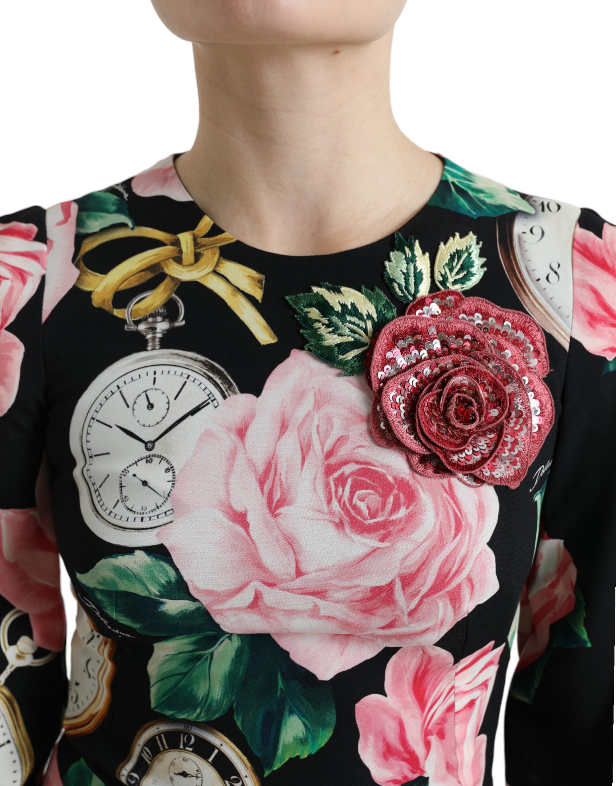 Dolce &amp; Gabbana Bezauberndes florales A-Linien-Kleid mit Pailletten-Detail