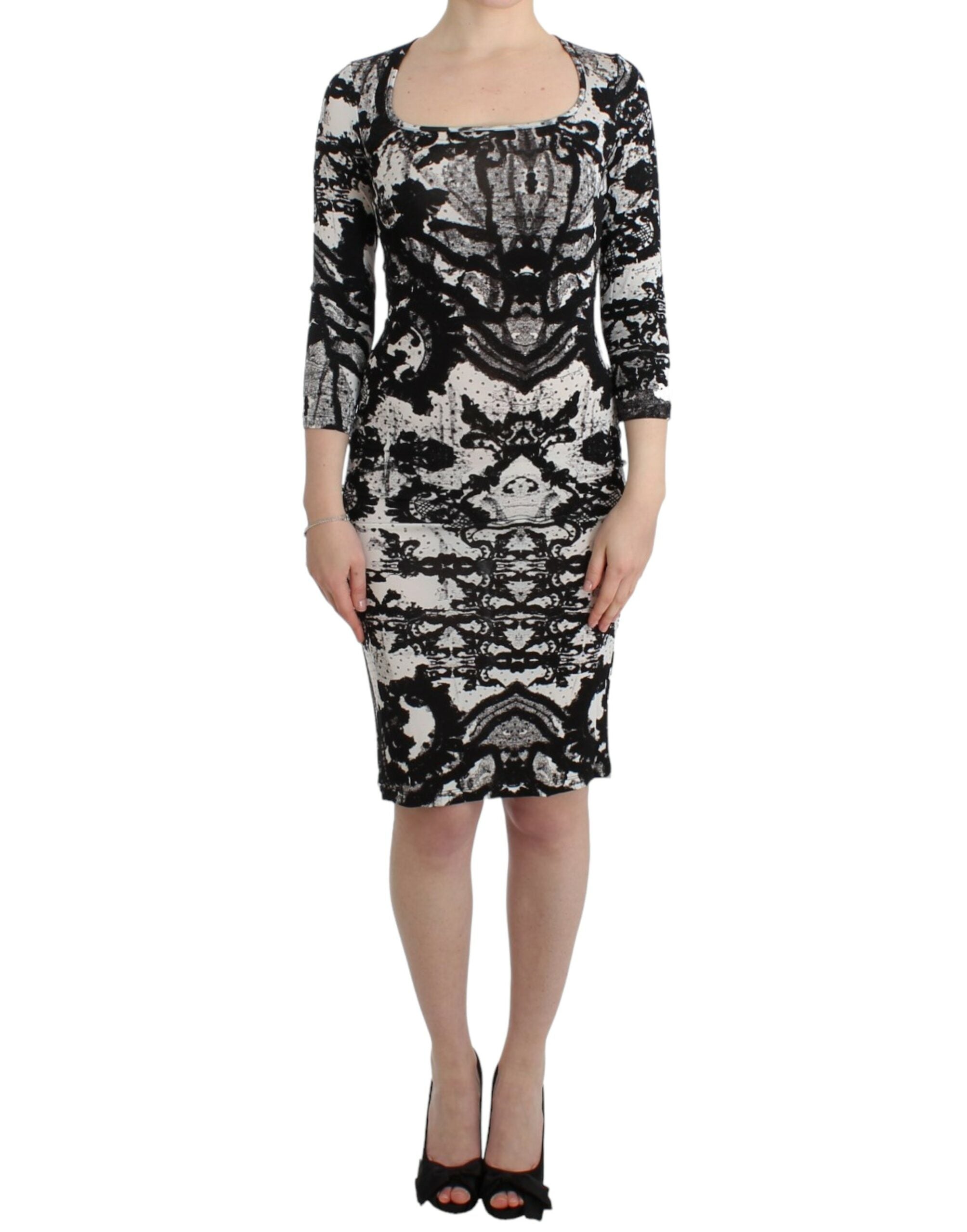 Cavalli – Elegantes, bedrucktes Jersey-Etuikleid