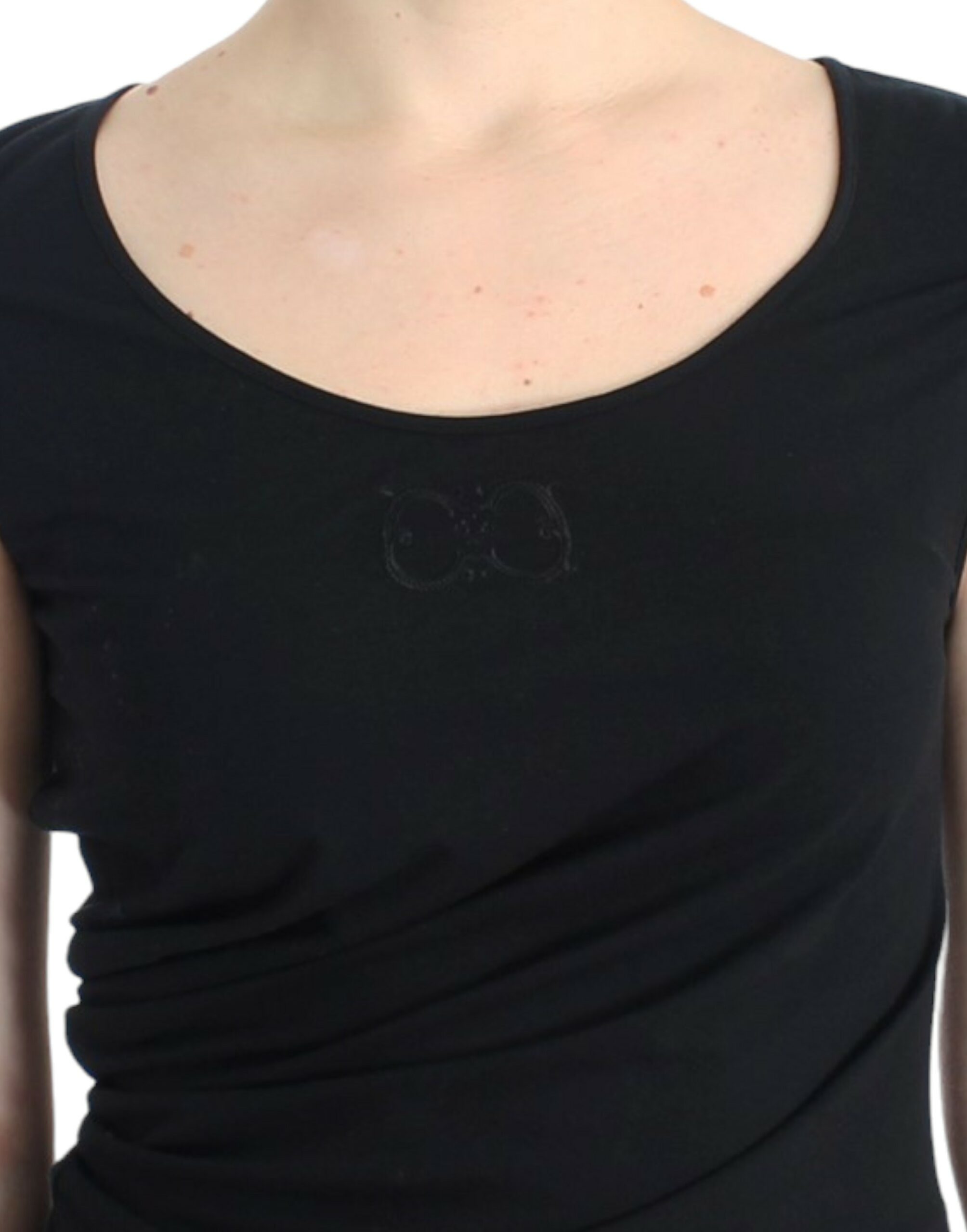 Top Cavalli elegant cu mânecă scurtă, negru