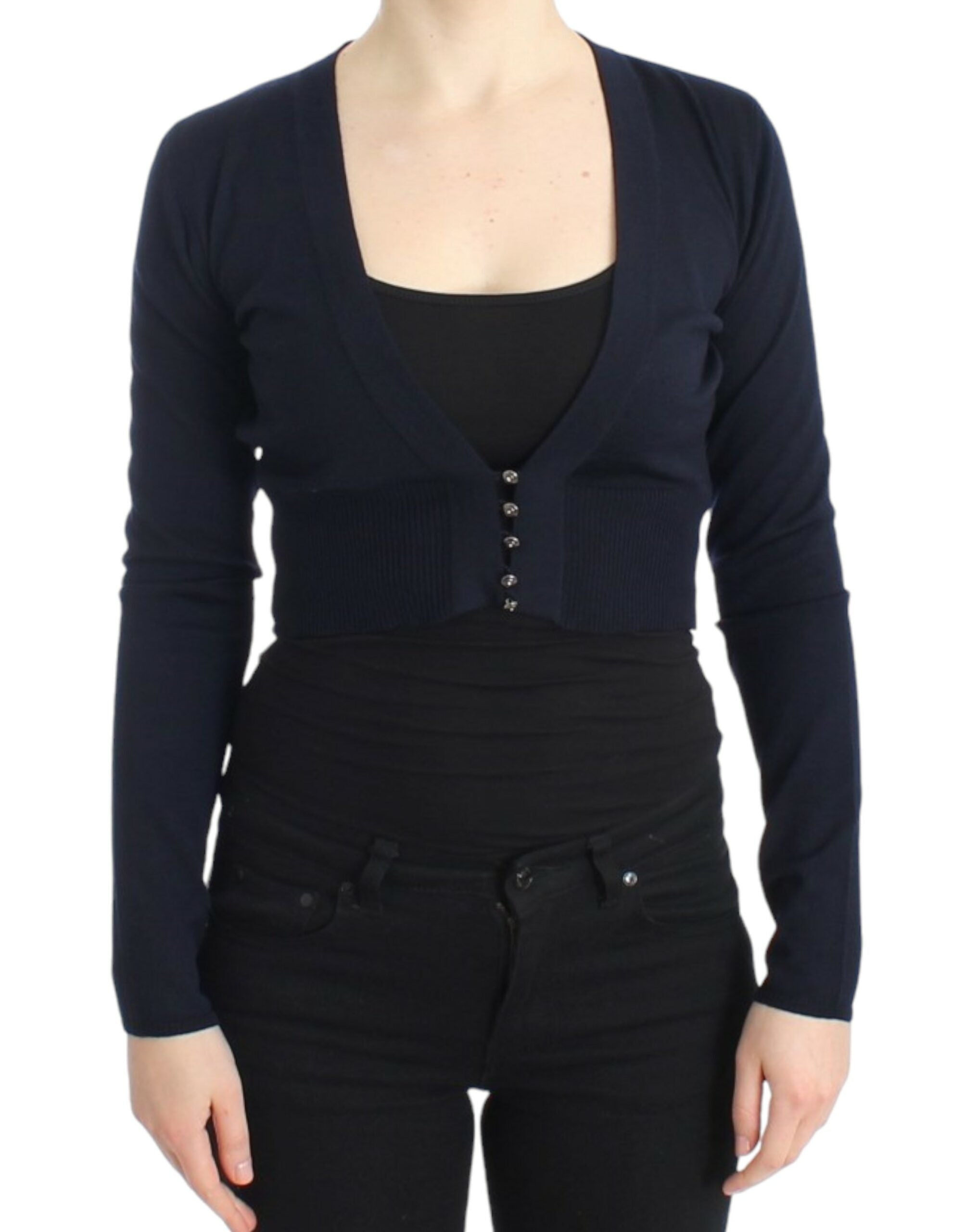 Cavalli Eleganter kurzer Cardigan aus Schurwolle