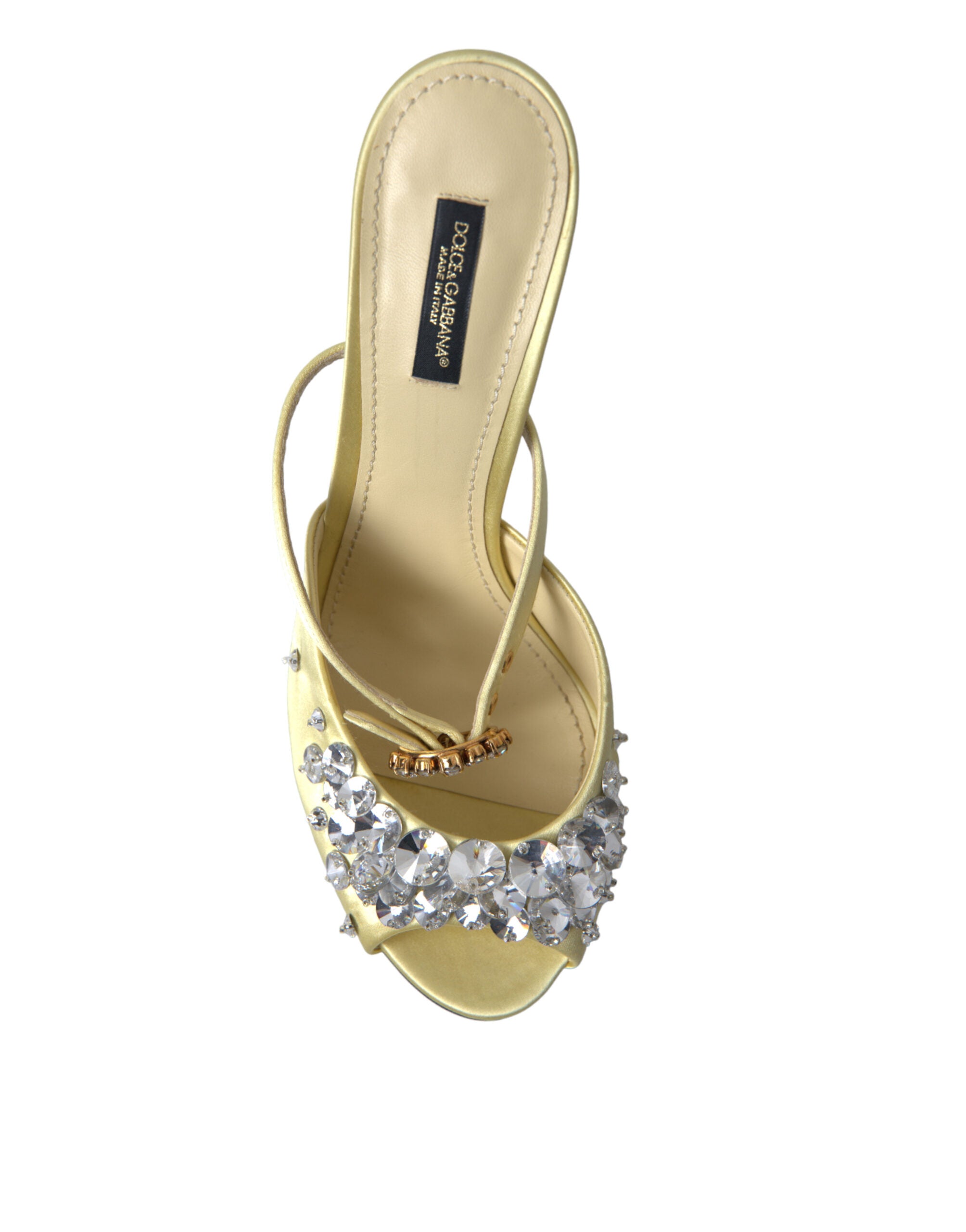 Dolce &amp; Gabbana – Seidensandalen mit Kristallverzierung